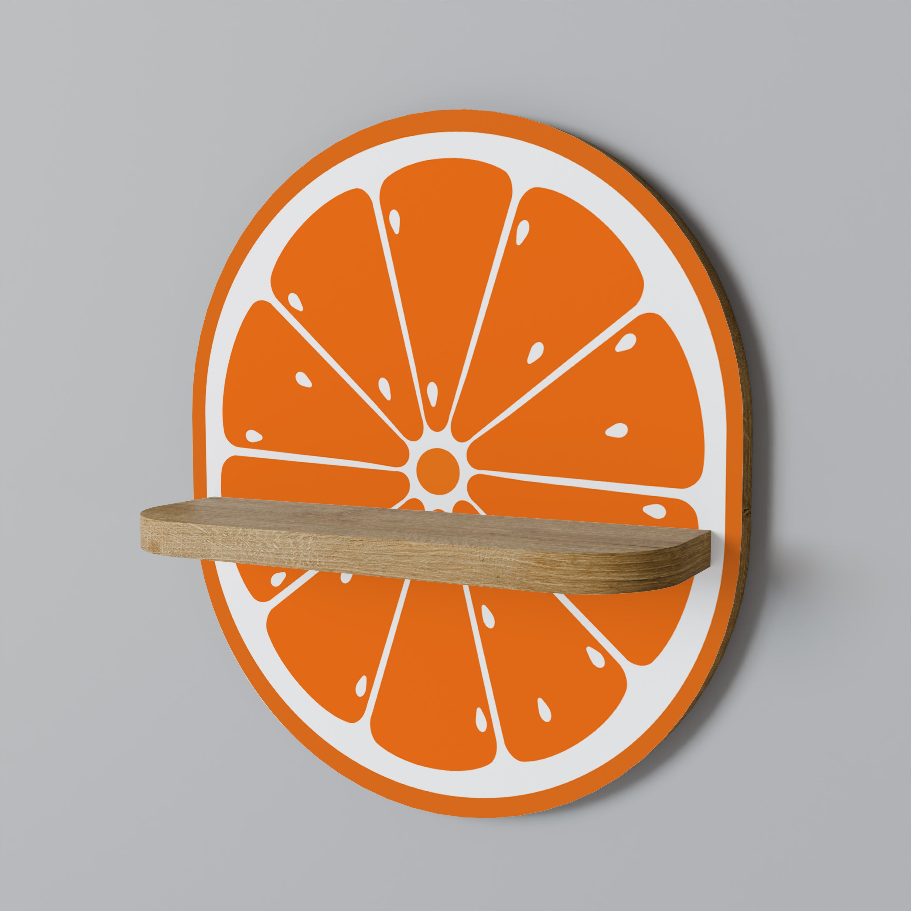 SAFTIG ORANGE Oval Konsthylla I Ekeffekt