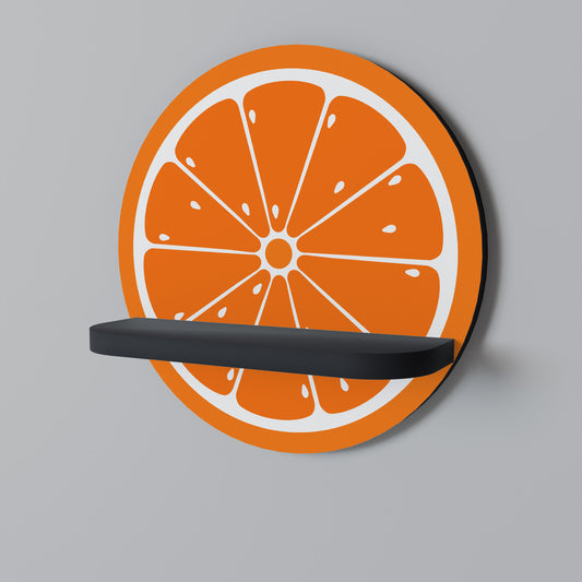 SAFTIG ORANGE Rund Konsthylla I Svart Finish