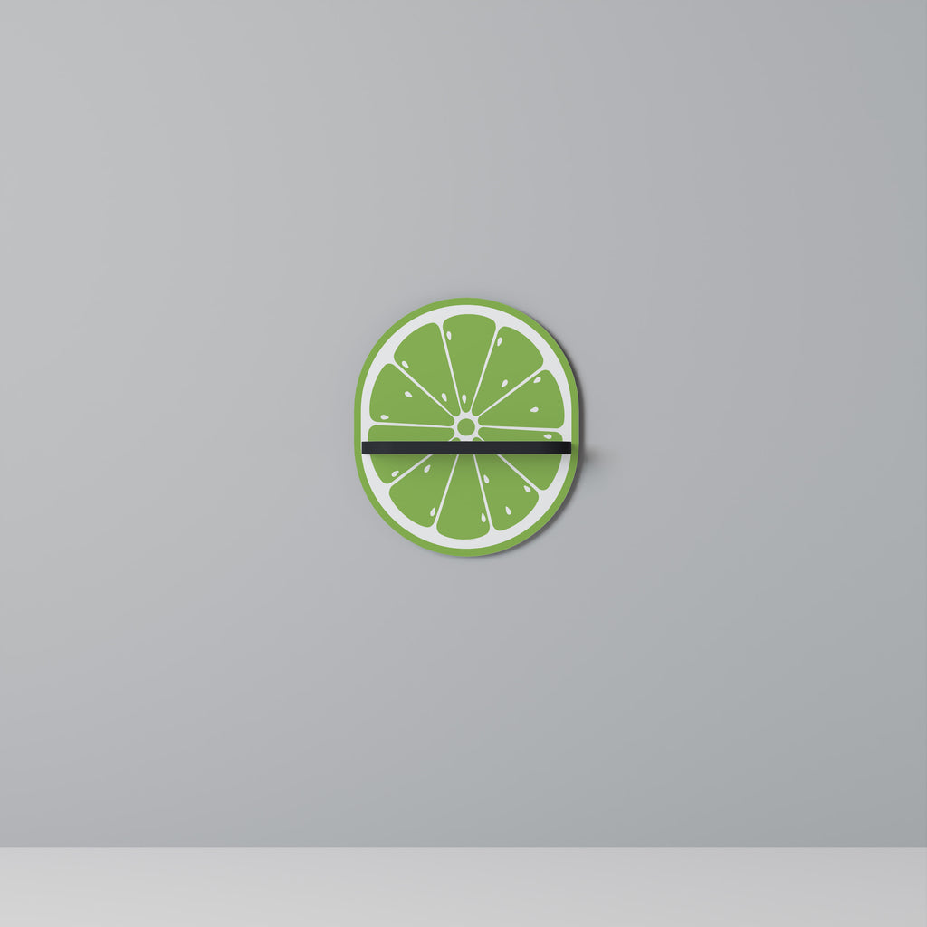UPPFRISKANDE LIME Oval konsthylla i svart finish