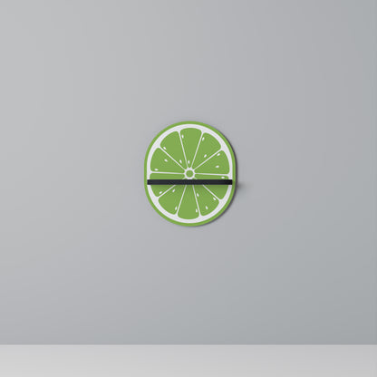 REFRESHING LIME Oval Art Shelf In Black Finish