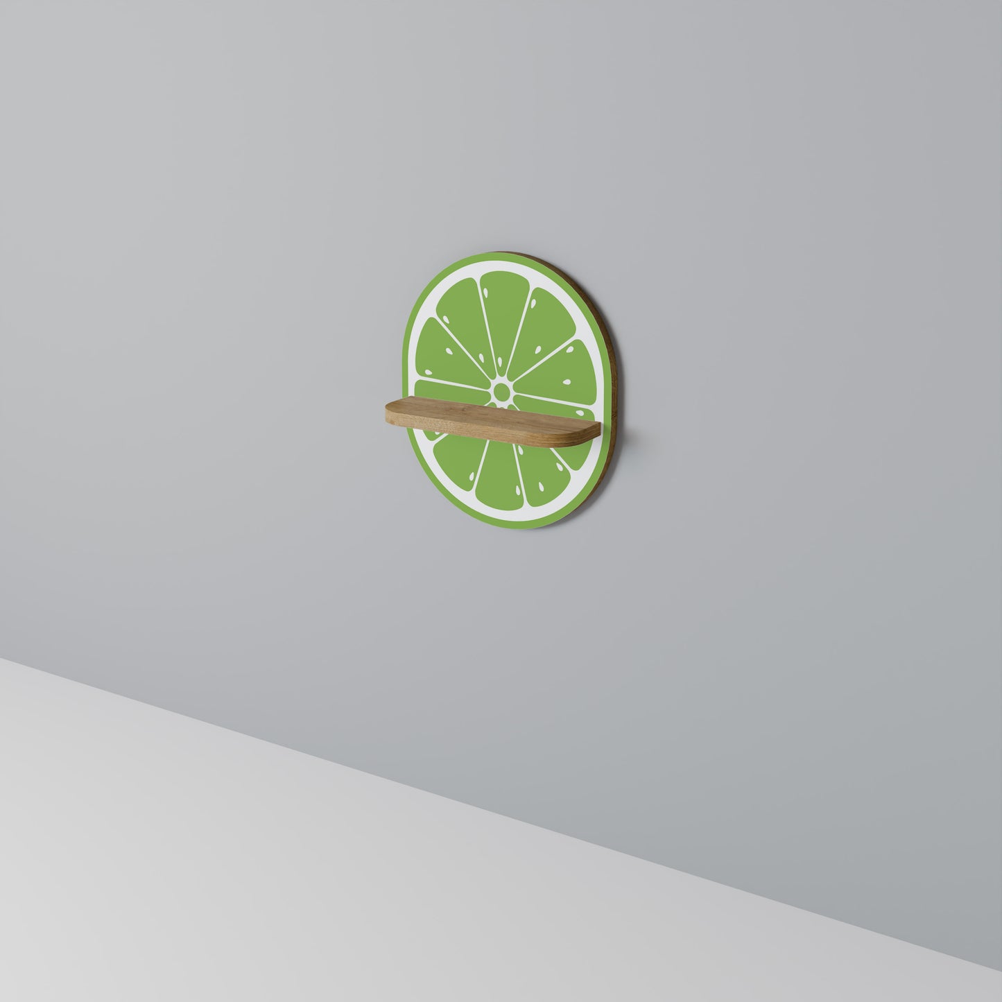 UPPFRISKANDE LIME Oval konsthylla i ekeffekt