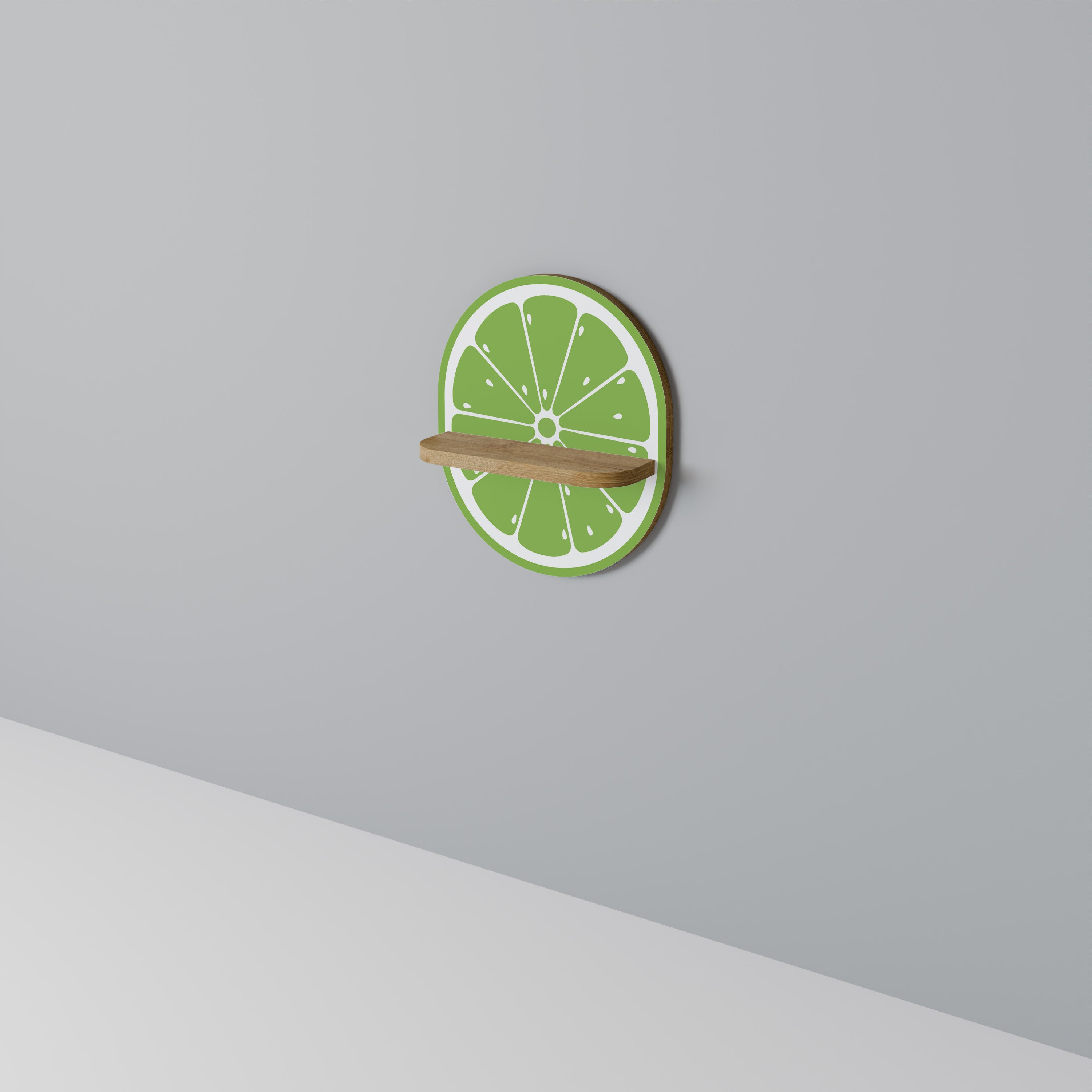 UPPFRISKANDE LIME Oval konsthylla i ekeffekt