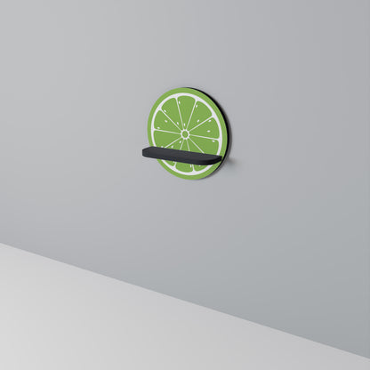 UPPFRISKANDE LIME Rund konsthylla i svart finish