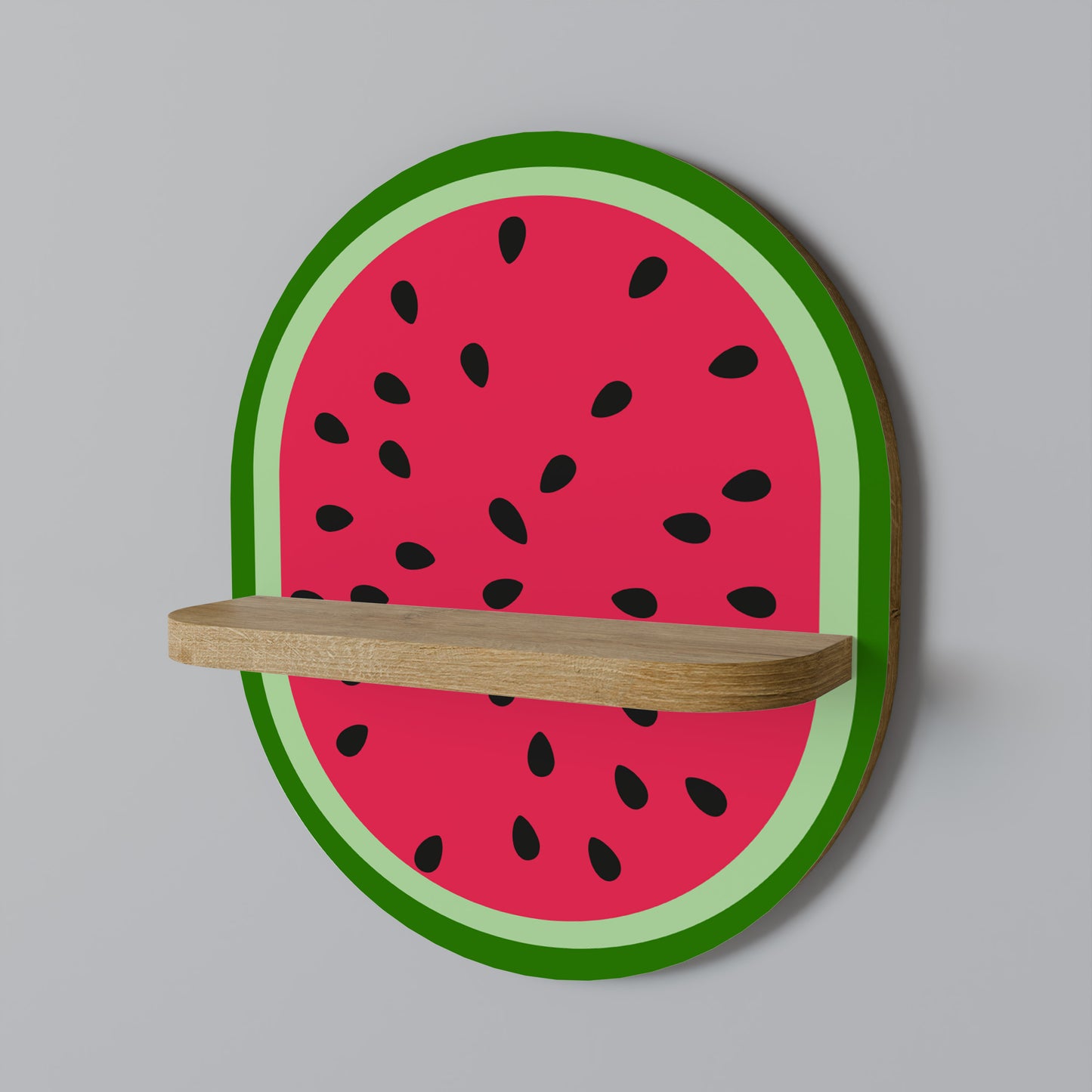 MOGEN VATTENMELON Oval konsthylla i ekeffekt