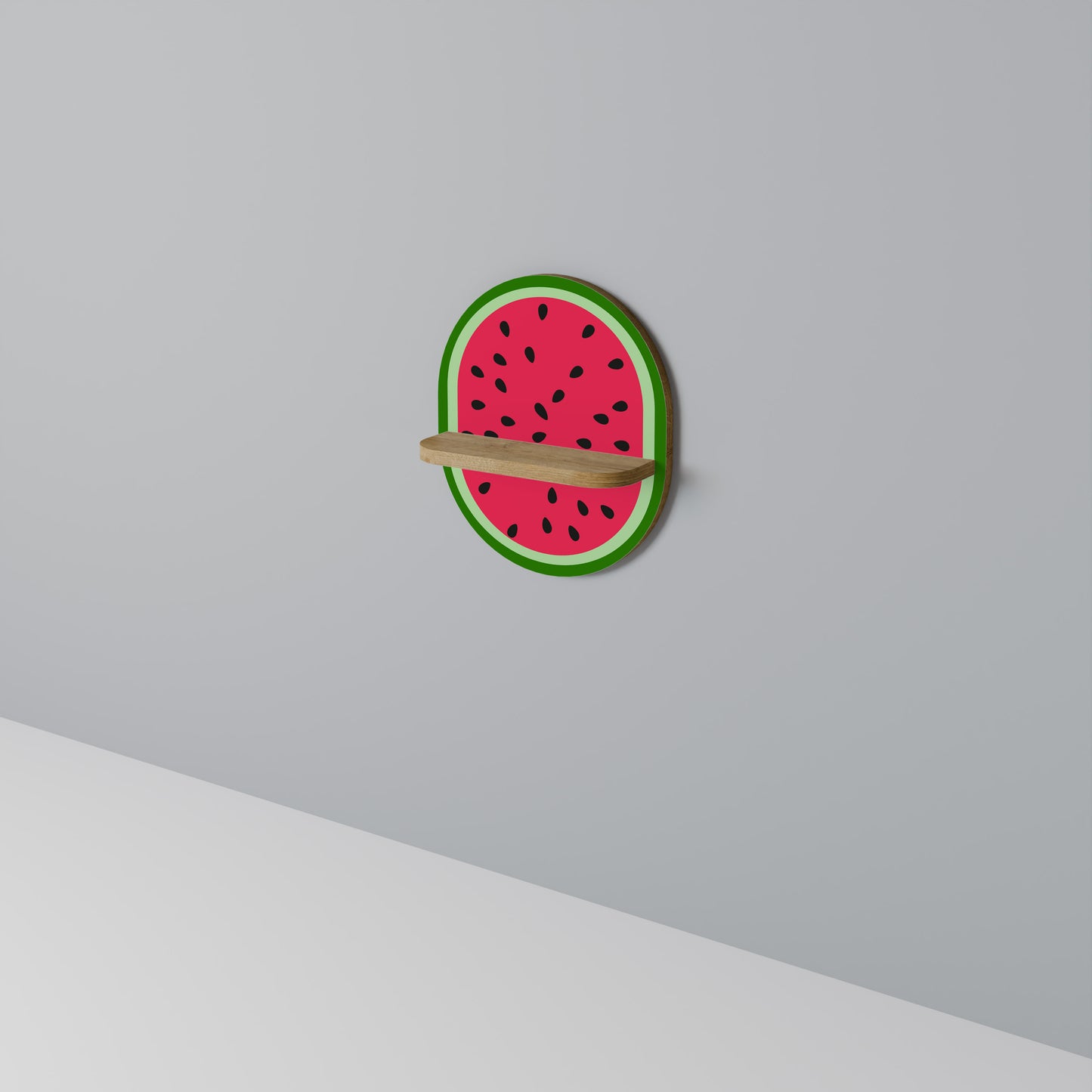 MOGEN VATTENMELON Oval konsthylla i ekeffekt