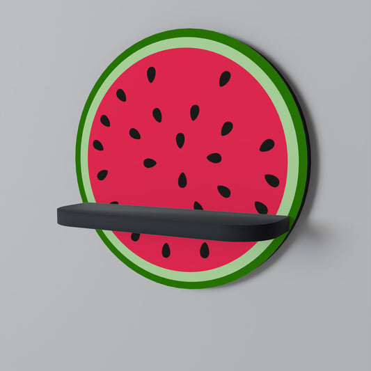 MOGEN VATTENMELON Rund konsthylla i svart finish