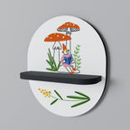 Trädgårdstomtar Oval konsthylla i svart finish