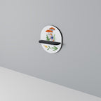 Trädgårdstomtar Oval konsthylla i svart finish