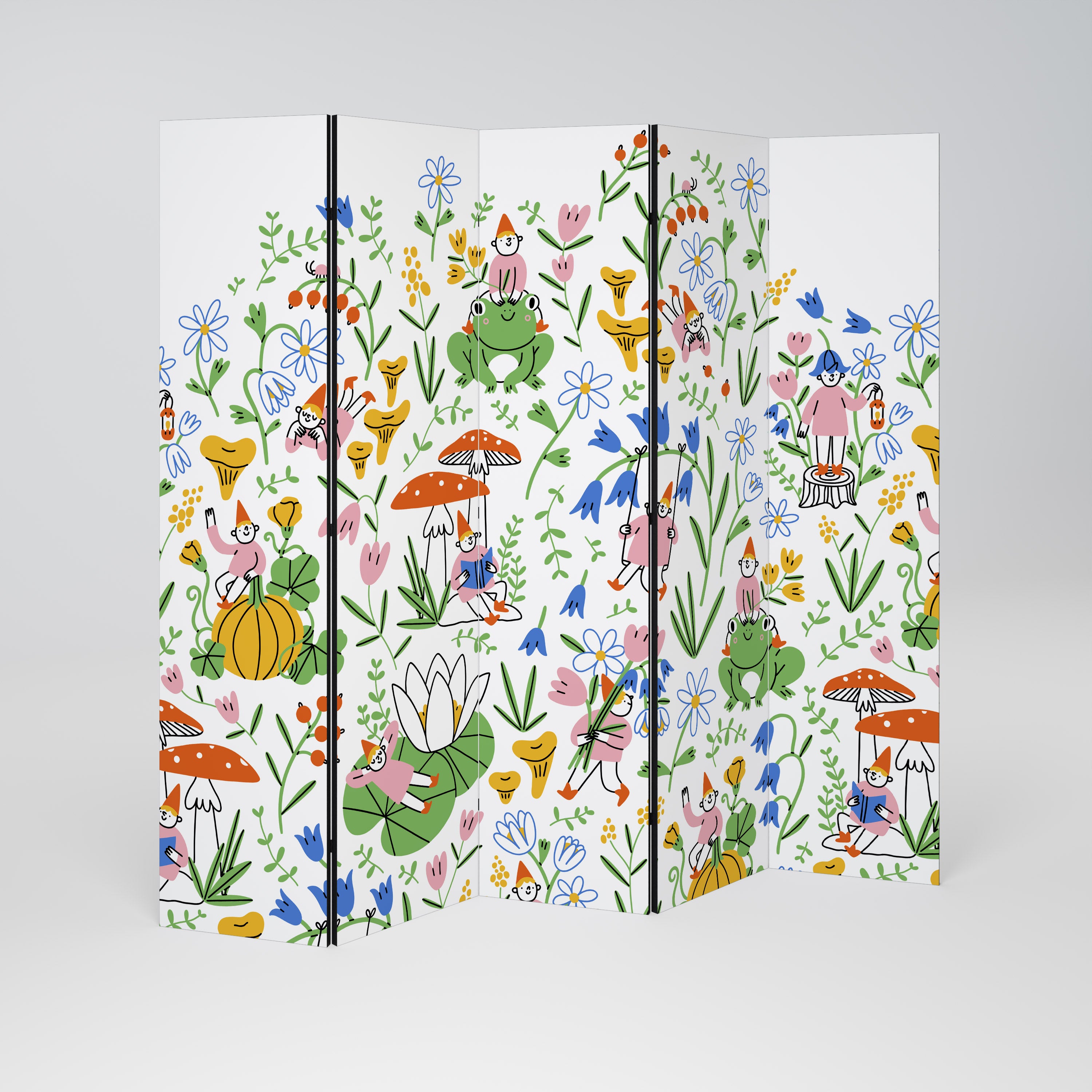 GARDEN GNOMES Dekorativ rumsavdelare – 5 paneler