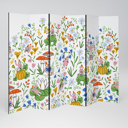 GARDEN GNOMES Decorative 6-Panel Room Divider