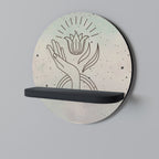 DELICATE BEAUTY Round Art Shelf In Black Finish