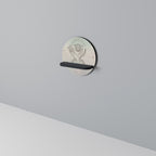 DELICATE BEAUTY Round Art Shelf In Black Finish