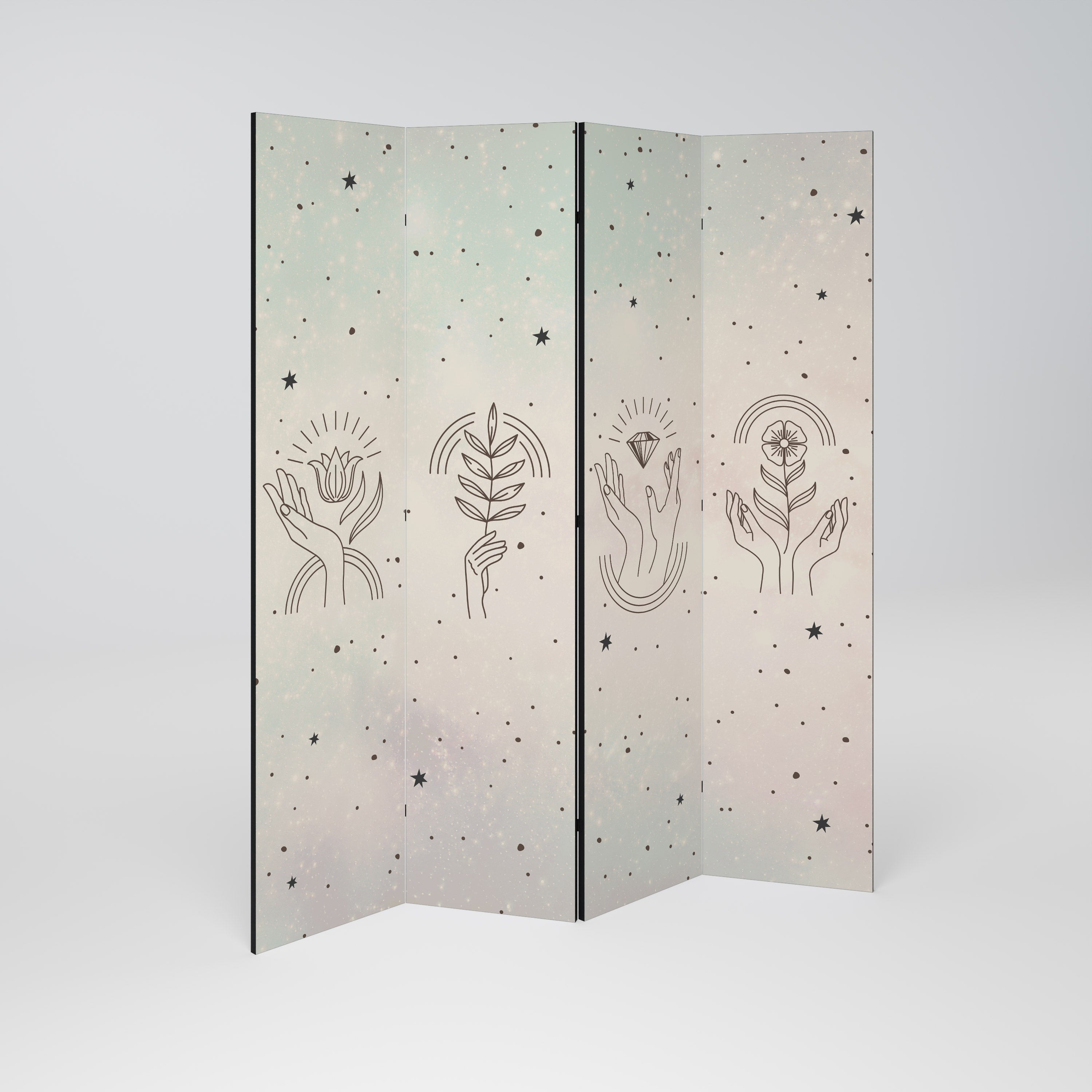 DELICATE BEAUTY Dekorativ rumsavdelare med 4 paneler