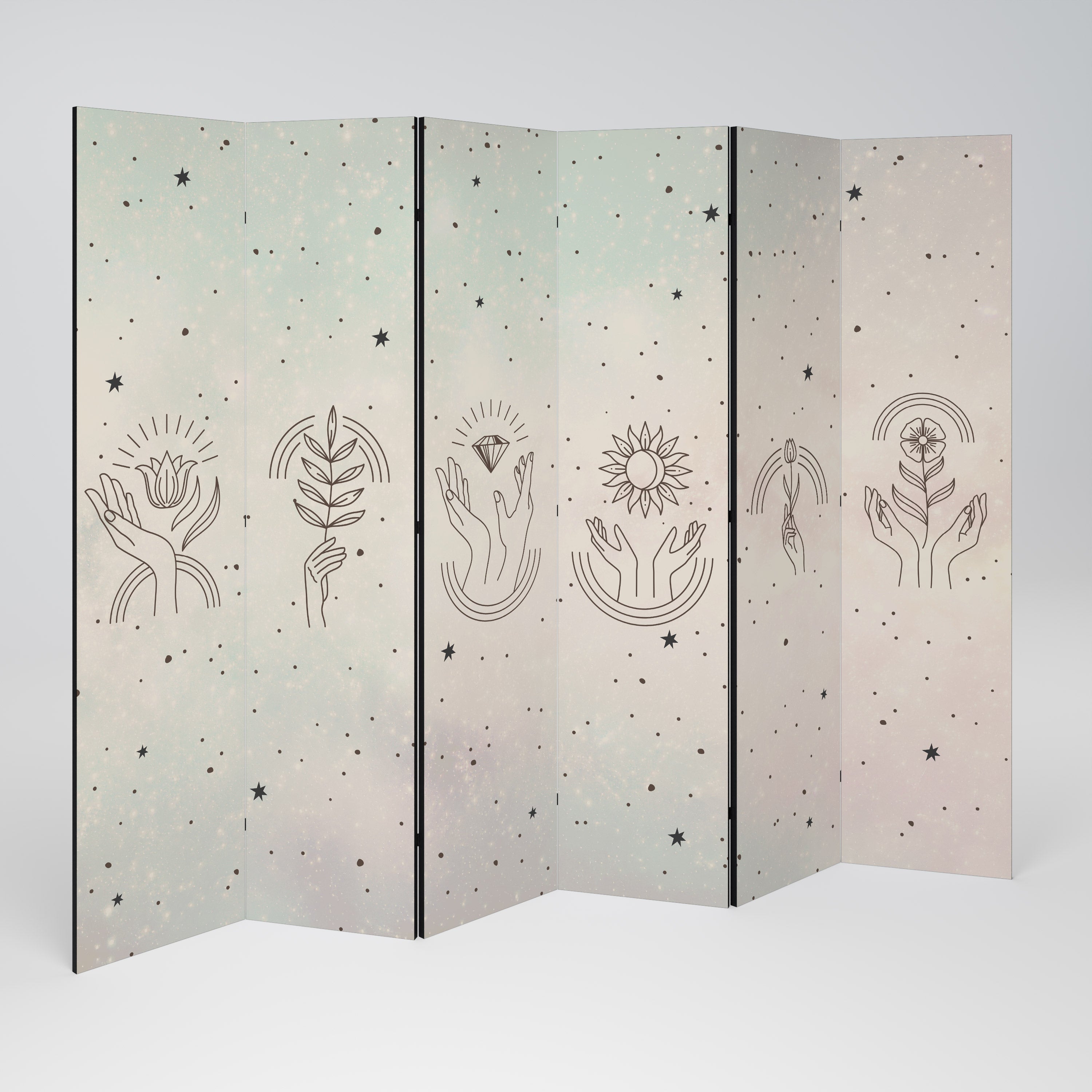 DELICATE BEAUTY Dekorativ rumsavdelare med 6 paneler