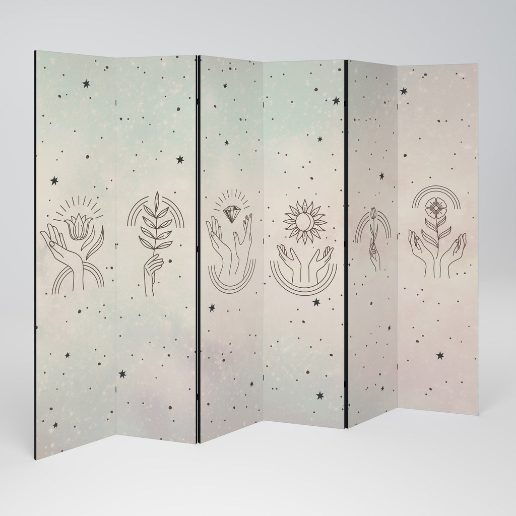 DELICATE BEAUTY Dekorativ rumsavdelare med 6 paneler