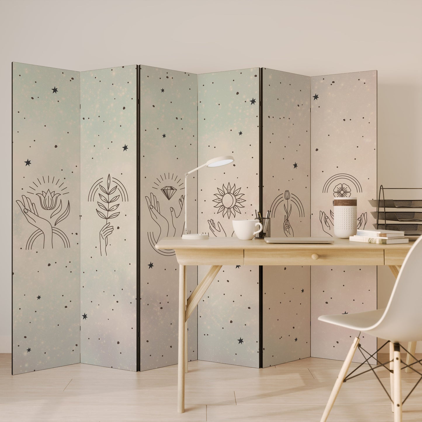 DELICATE BEAUTY Decorative 6-Panel Room Divider