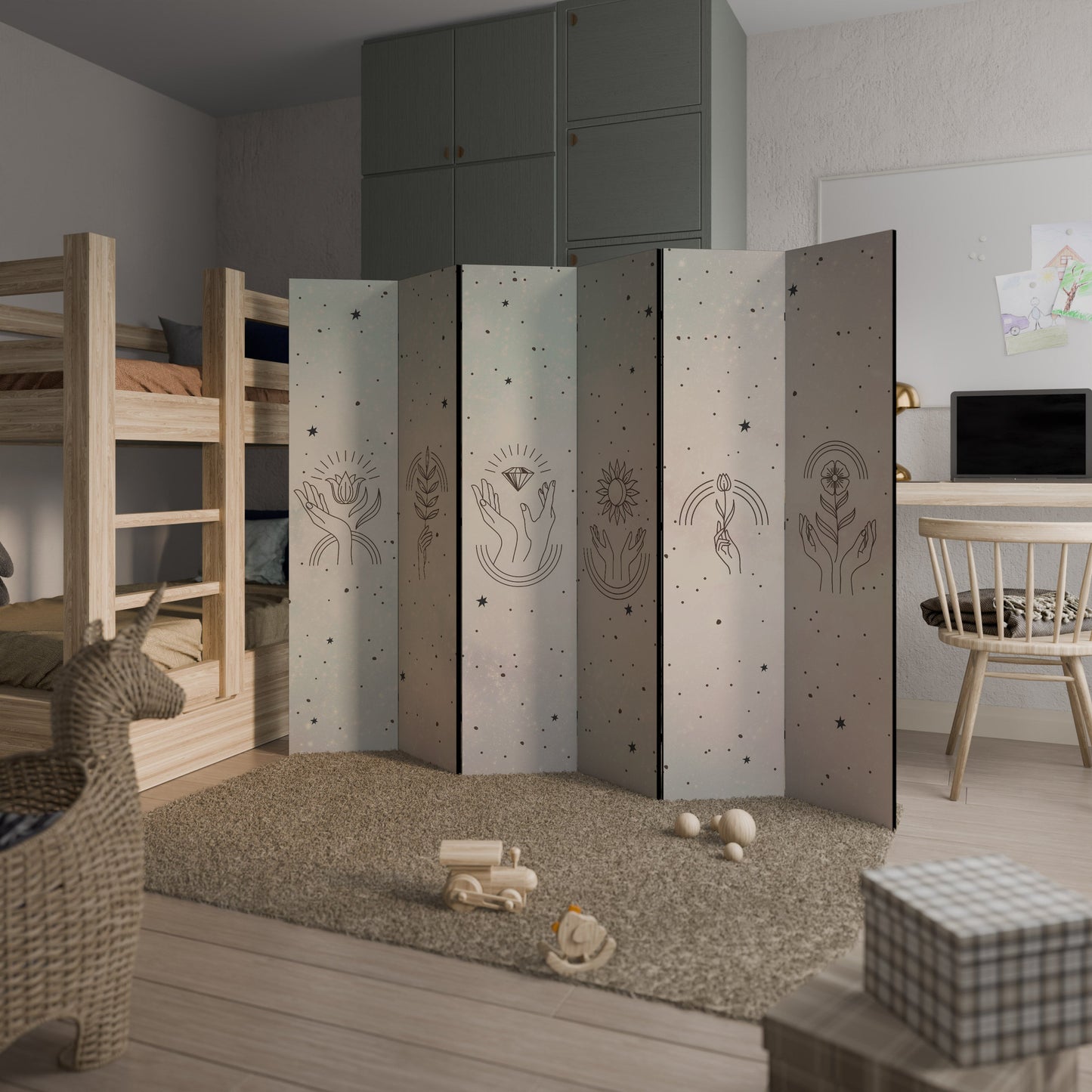 DELICATE BEAUTY Decorative 6-Panel Room Divider