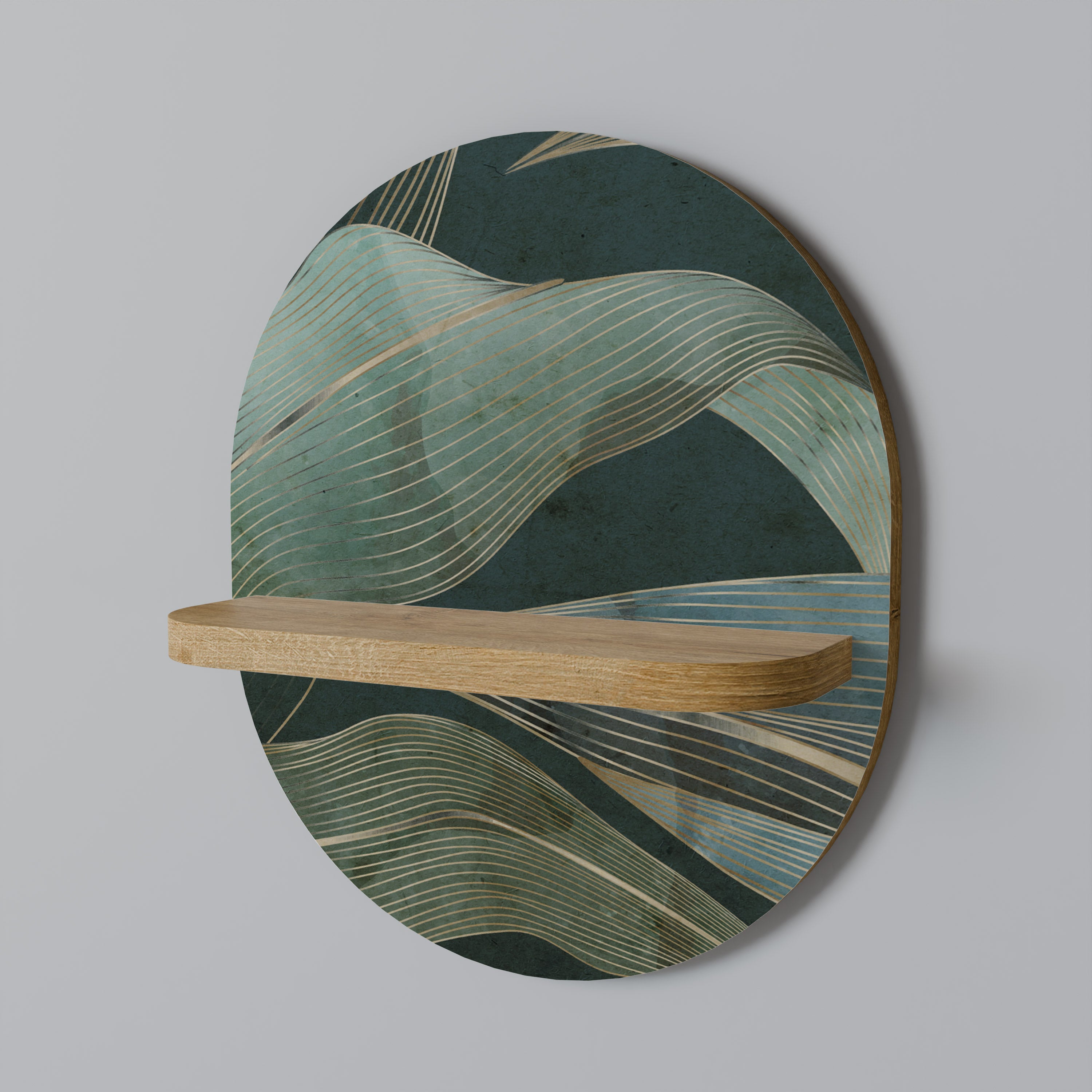 ROYAL GREEN Oval Art Hylla I Ekeffekt