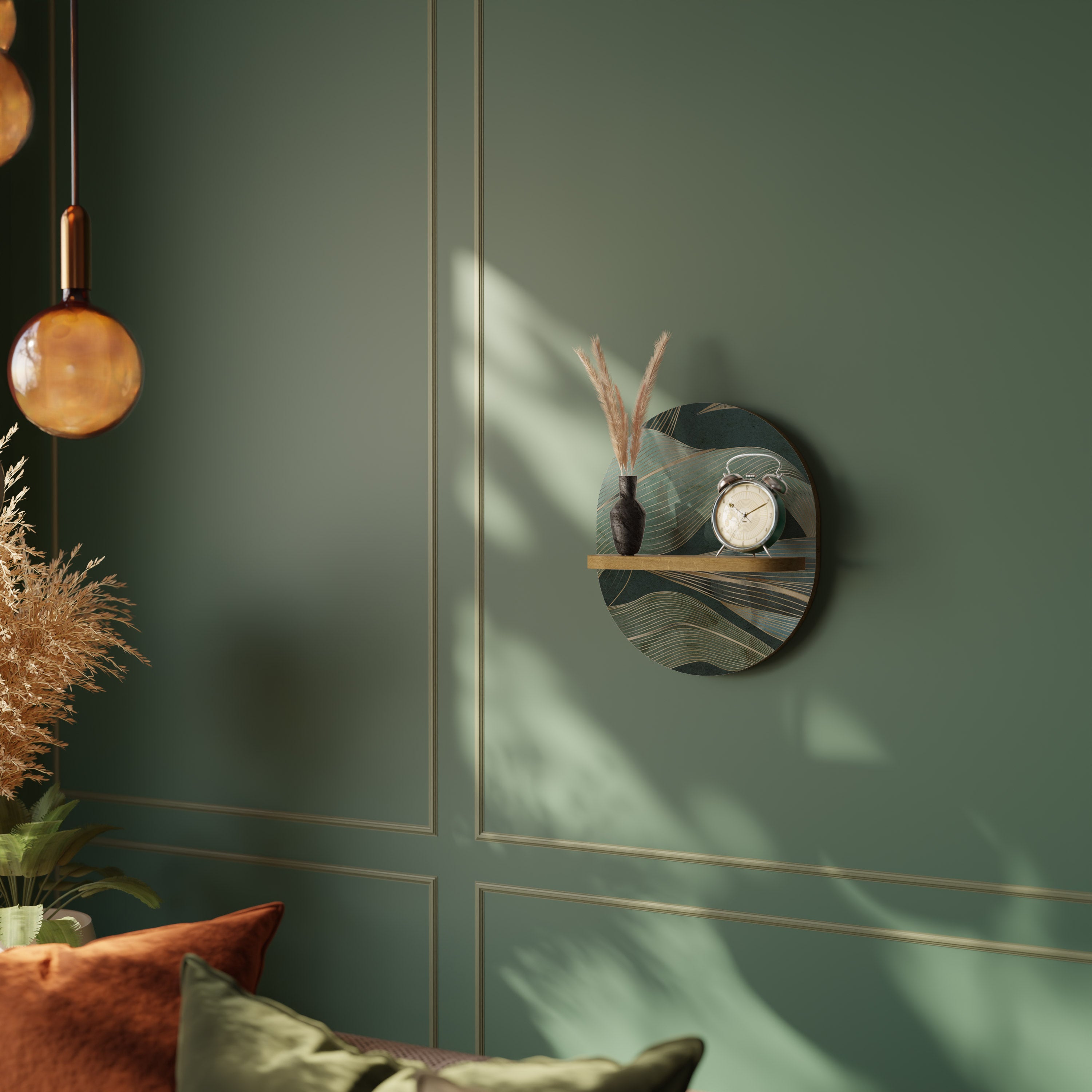 ROYAL GREEN Oval Art Hylla I Ekeffekt