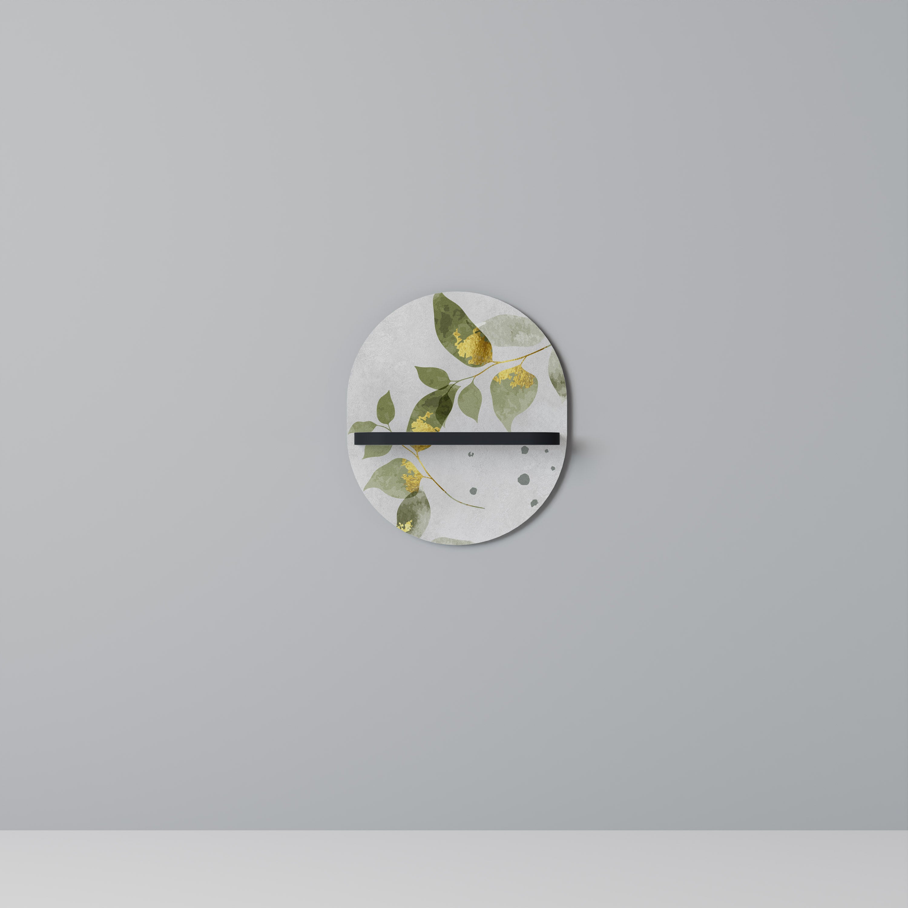 ELEGANT BOTANIK Oval konsthylla i svart finish
