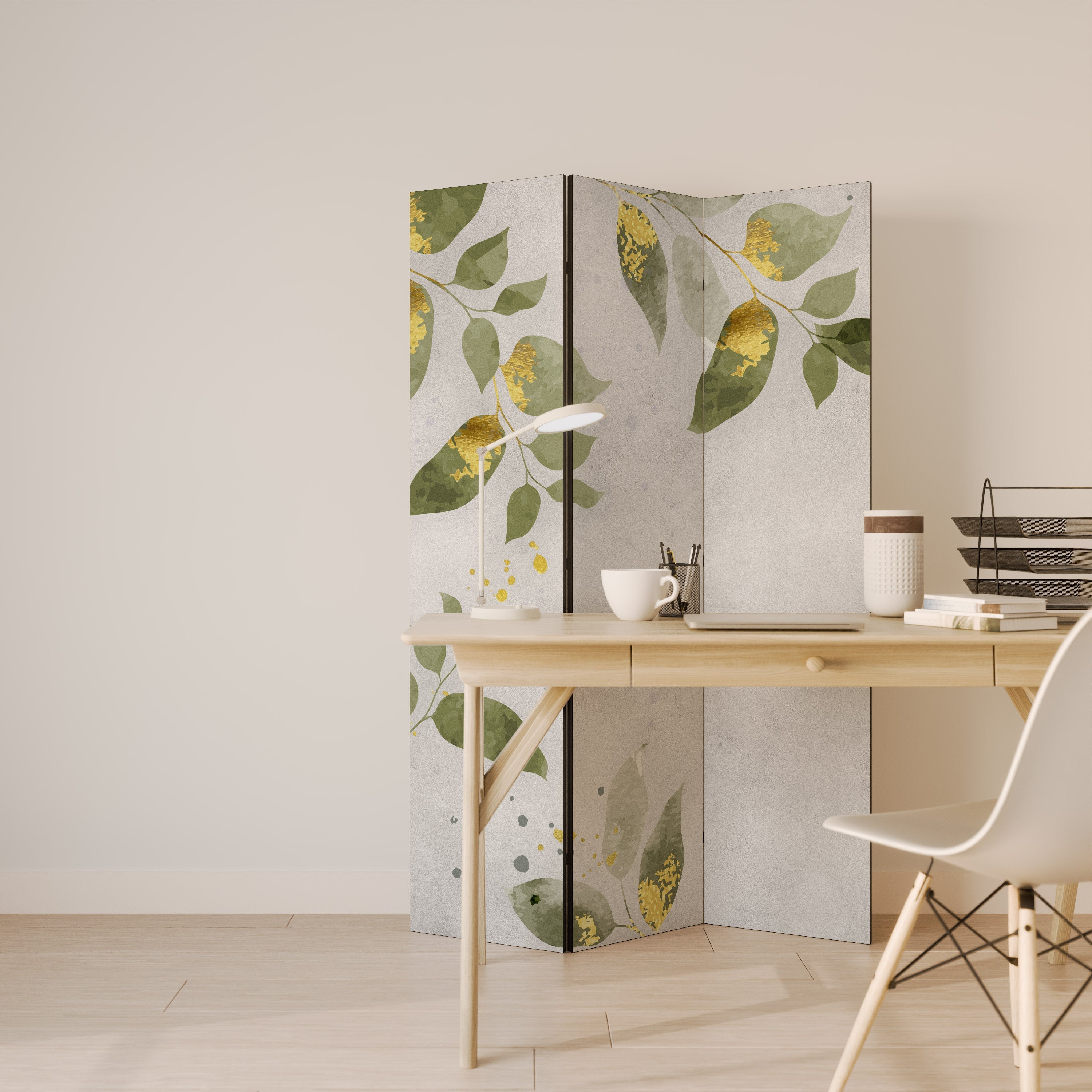ELEGANT BOTANICS Dekorativ rumsavdelare med 3 paneler