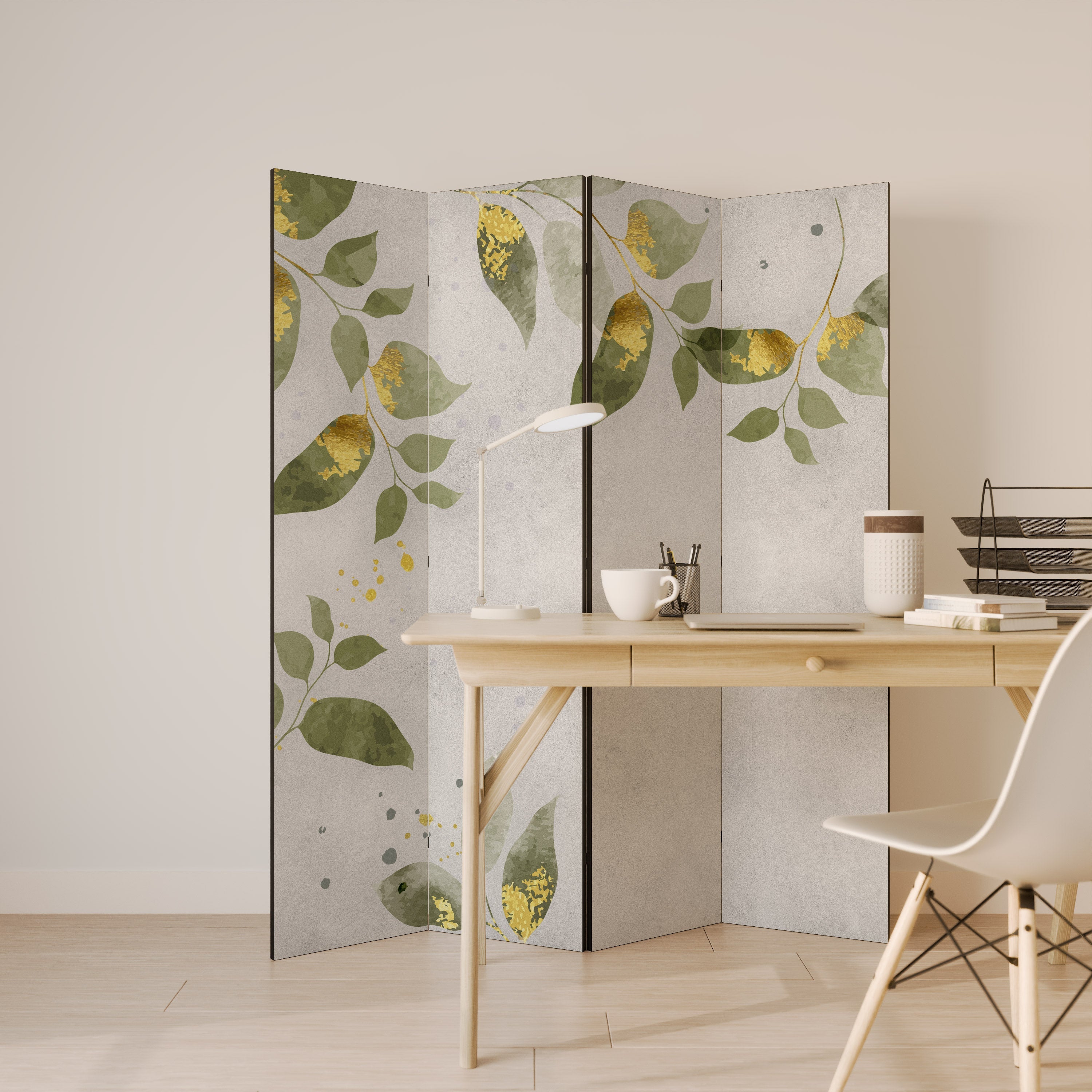 ELEGANT BOTANICS Dekorativ rumsavdelare med 4 paneler