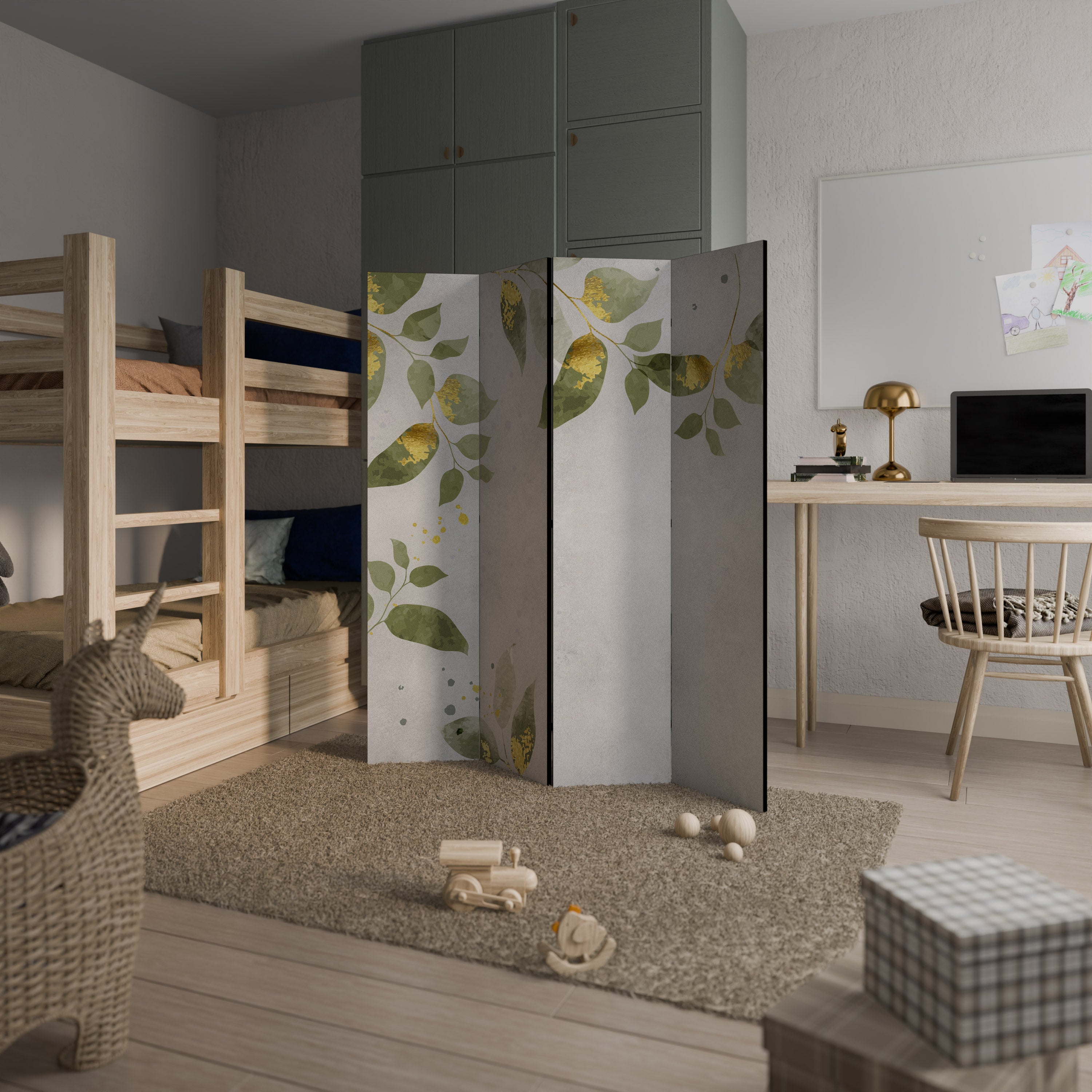 ELEGANT BOTANICS Dekorativ rumsavdelare med 4 paneler