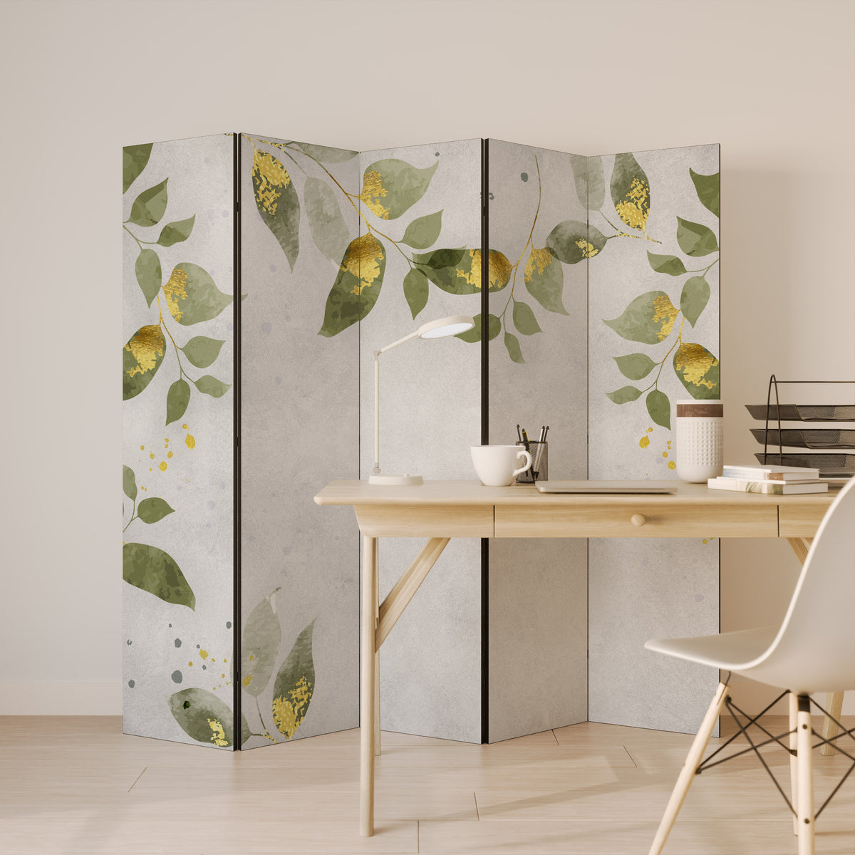 ELEGANT BOTANICS Dekorativ rumsavdelare – 5 paneler