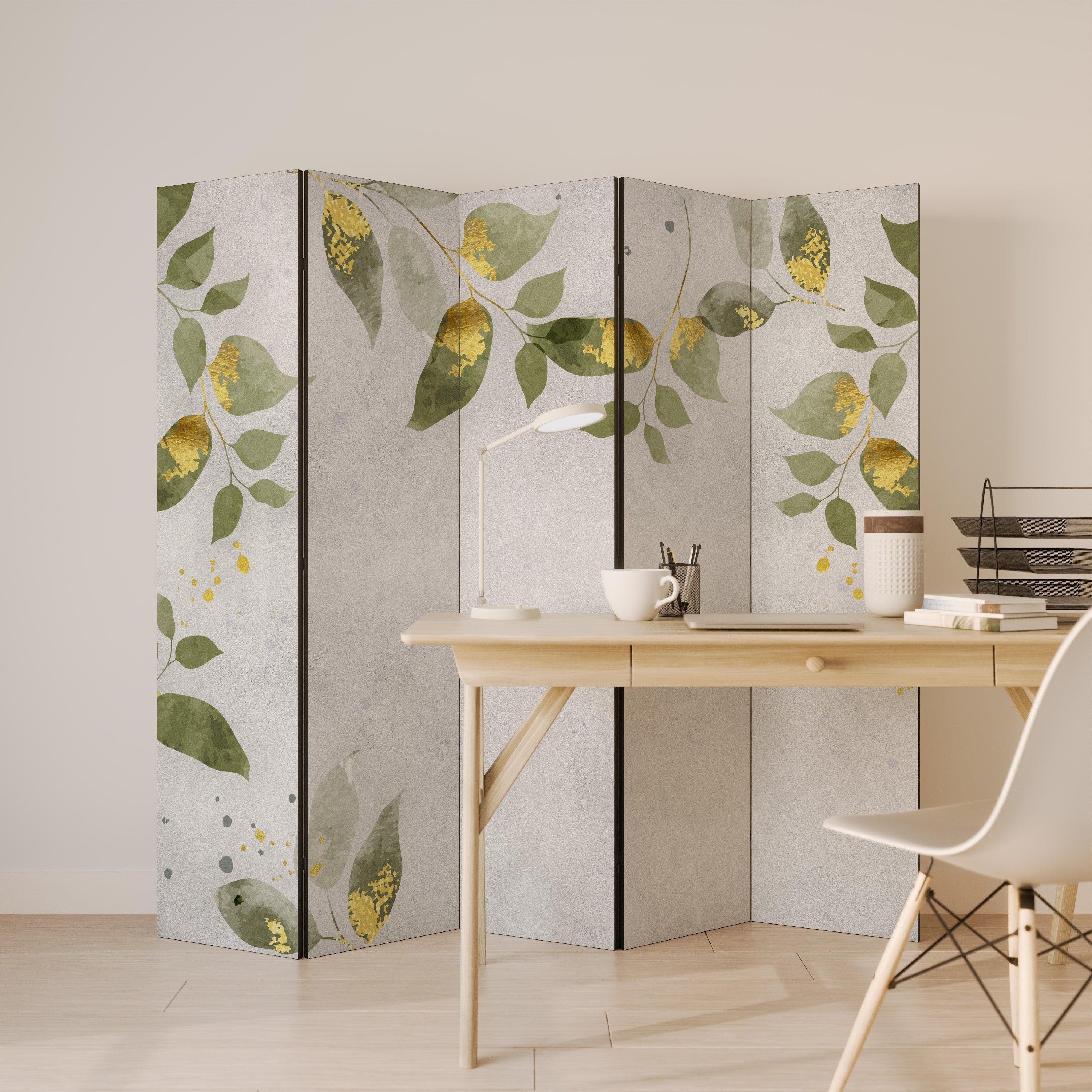 ELEGANT BOTANICS Dekorativ rumsavdelare – 5 paneler