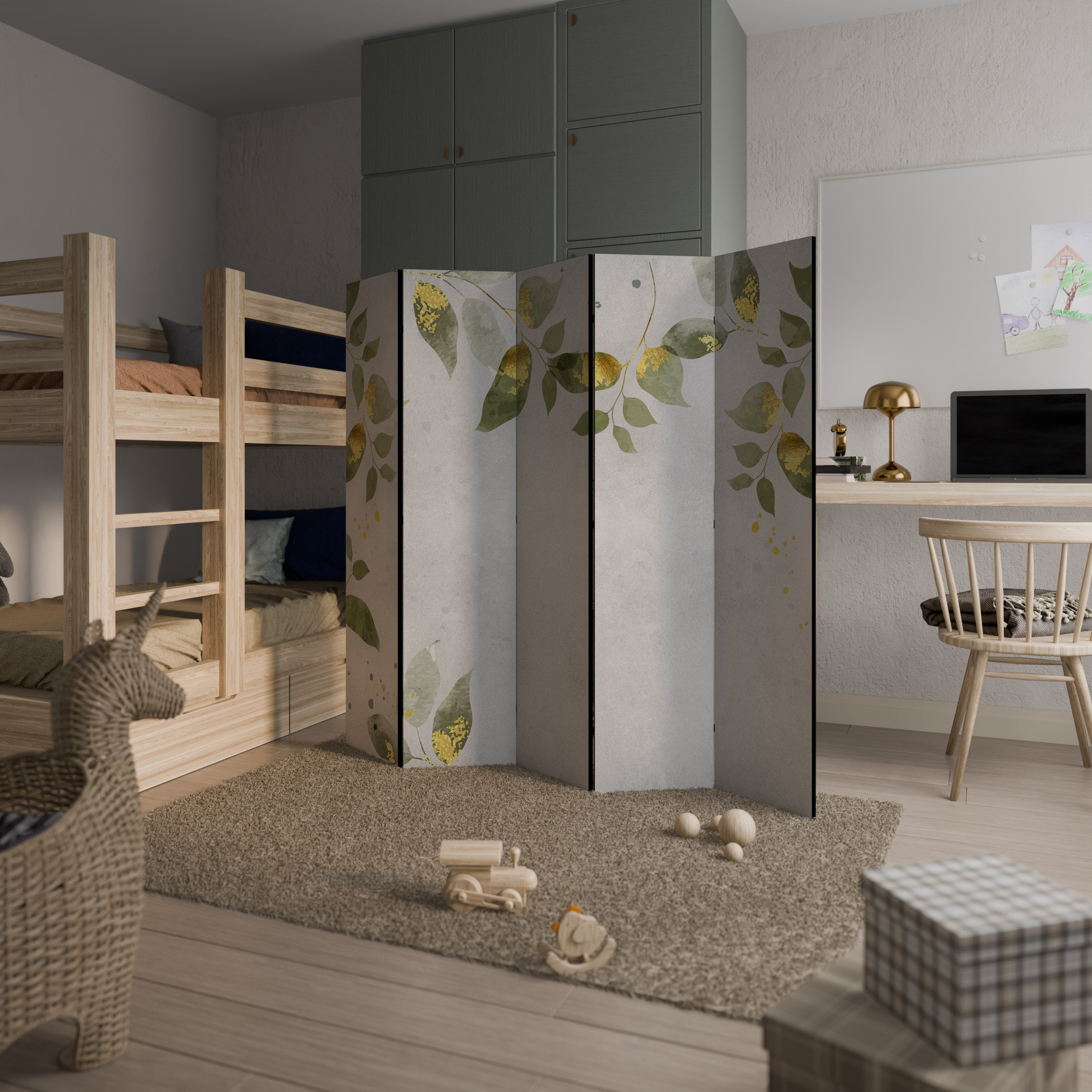 ELEGANT BOTANICS Dekorativ rumsavdelare – 5 paneler
