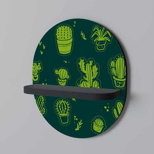 DESERT GREEN Oval Art Shelf In Black Finish