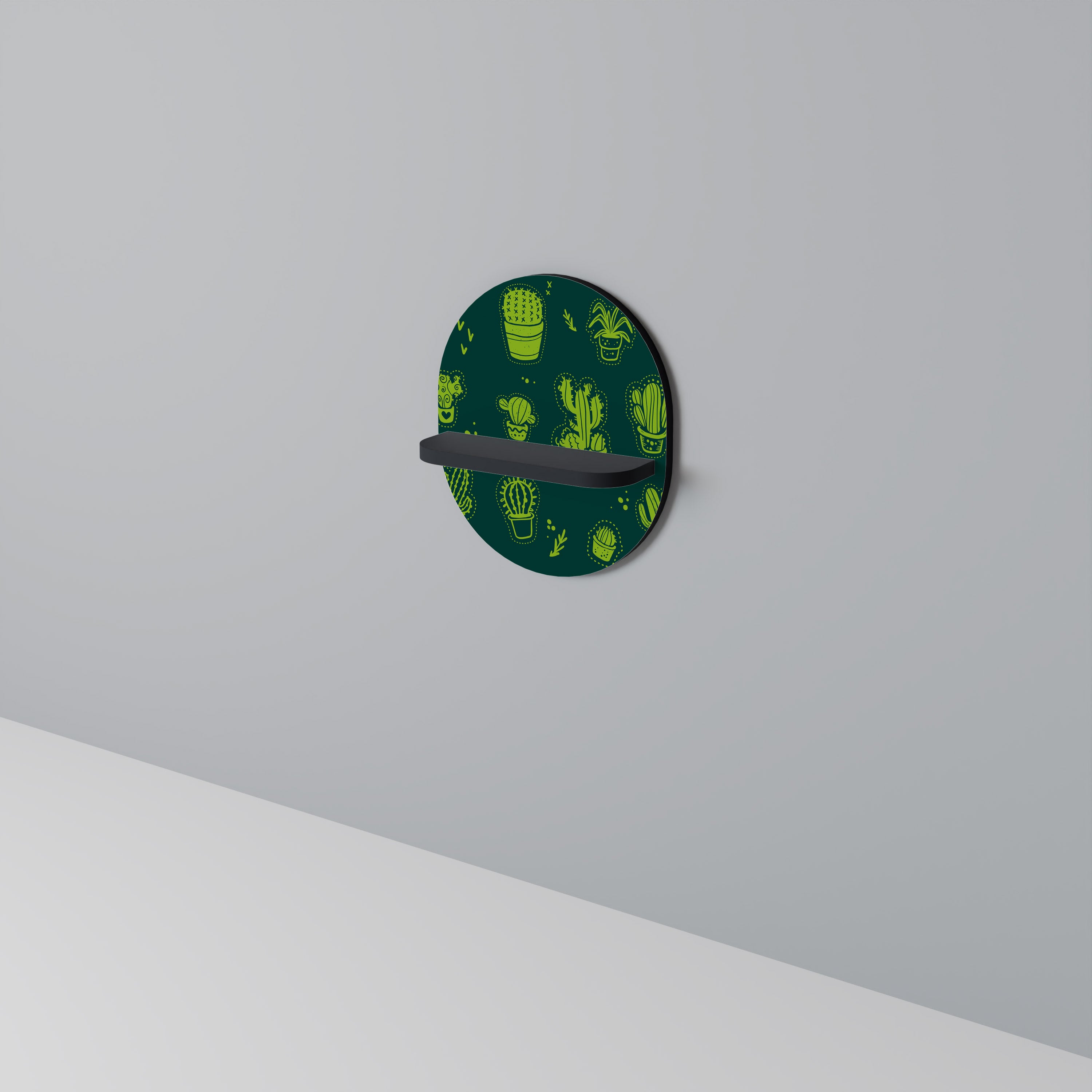 DESERT GREEN Oval Art Hylla i svart finish
