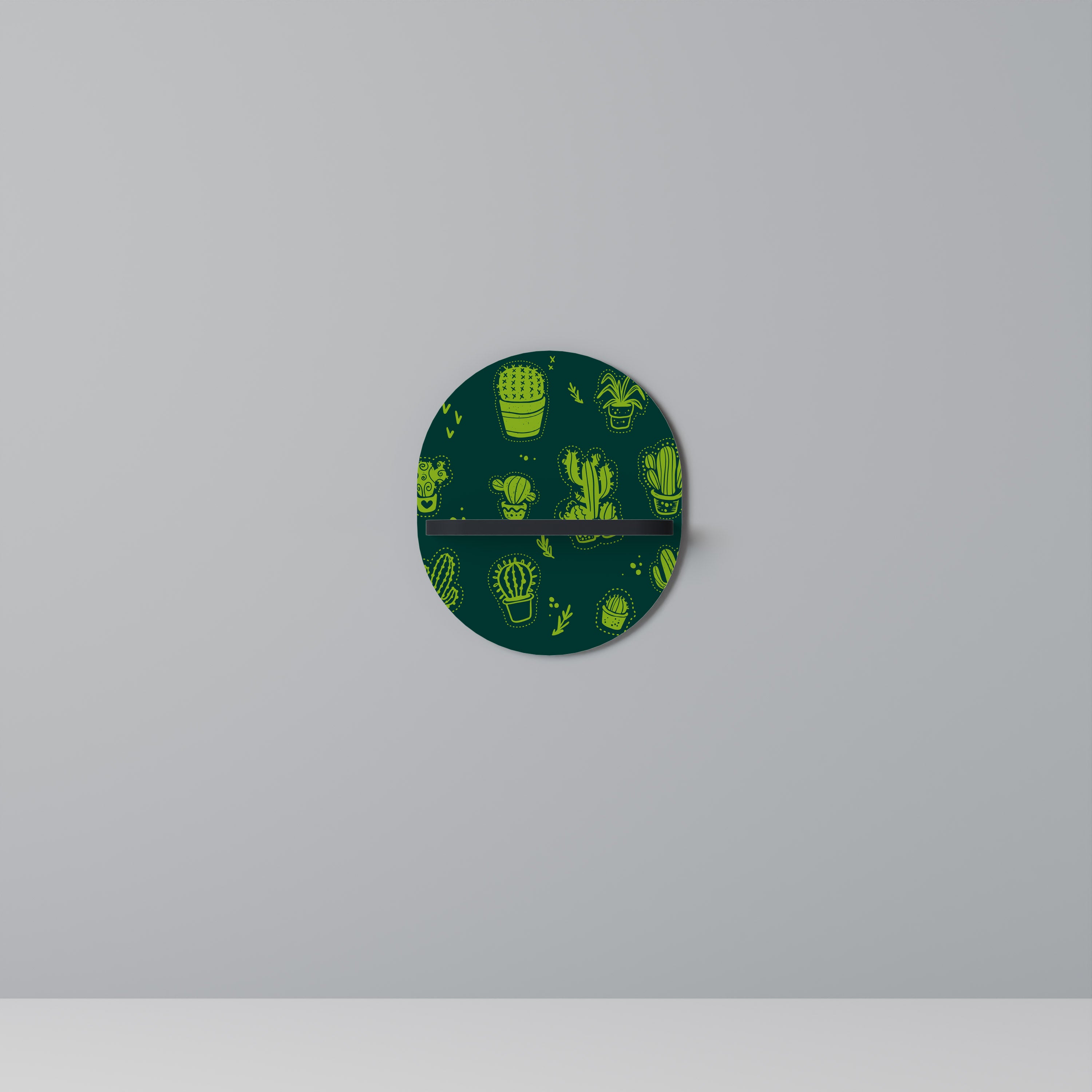 DESERT GREEN Oval Art Hylla i svart finish