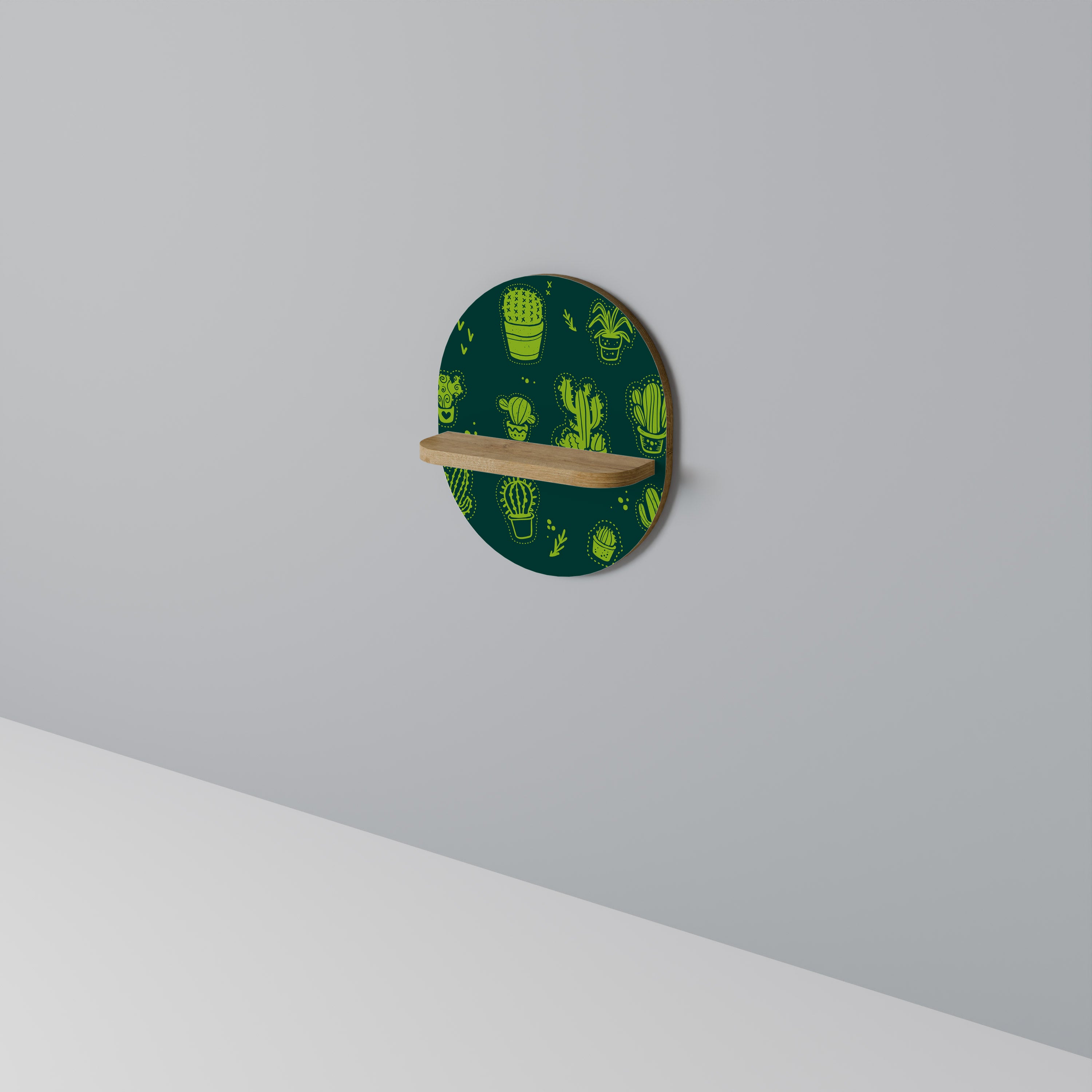 DESERT GREEN Oval Art Hylla I Ekeffekt
