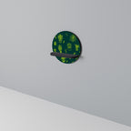 DESERT GREEN Round Art Shelf In Black Finish