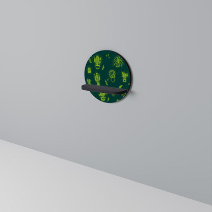 DESERT GREEN Rund Art Hylla I Svart Finish