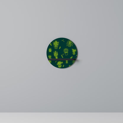 DESERT GREEN Rund Art Hylla I Svart Finish