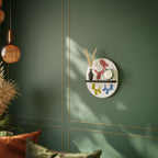 BARNDOMSMINNE Oval konsthylla i svart finish