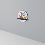 CHILDHOOD MEMORY Round Art Shelf In Black Finish