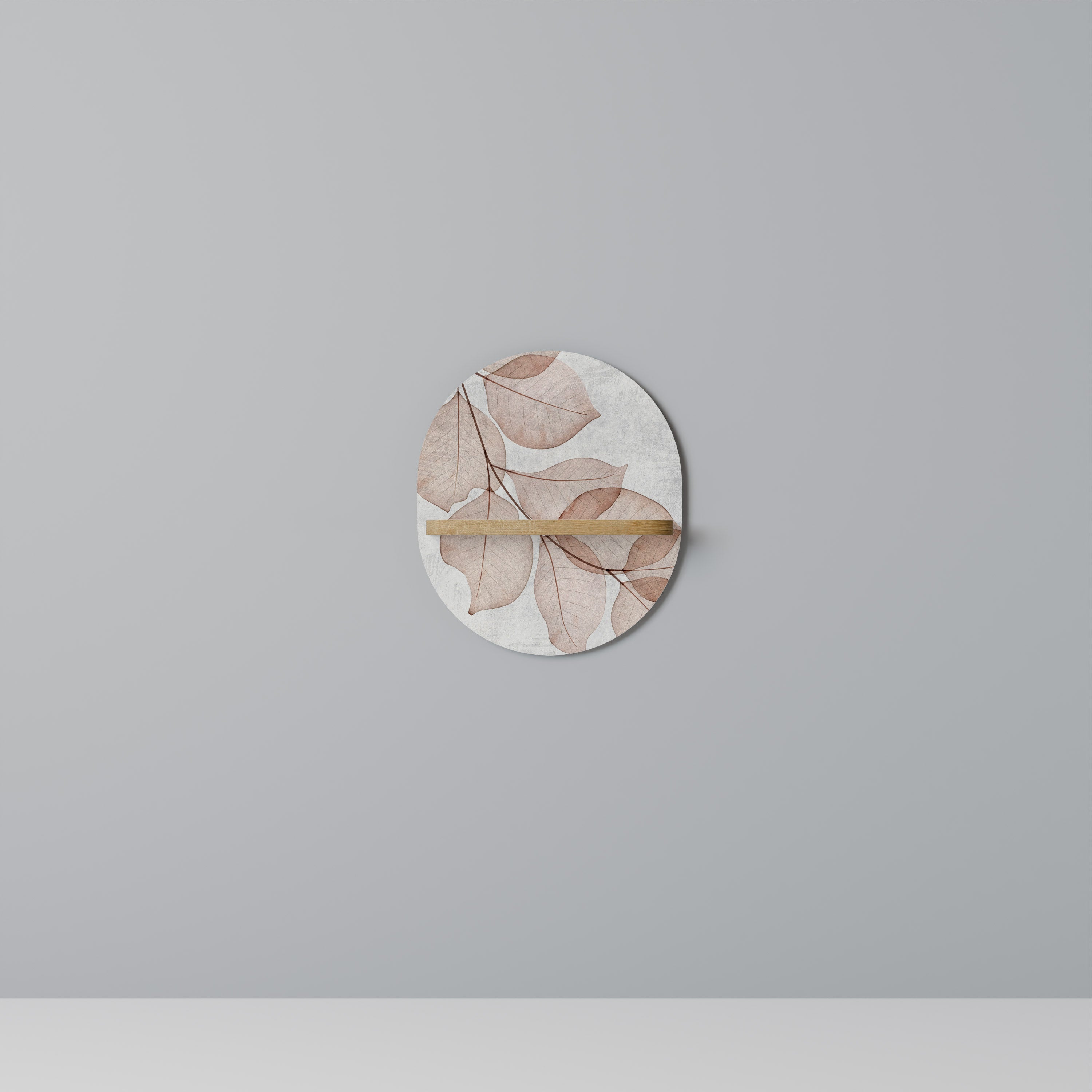 HÖST FRAGILITY Oval konsthylla i ekeffekt