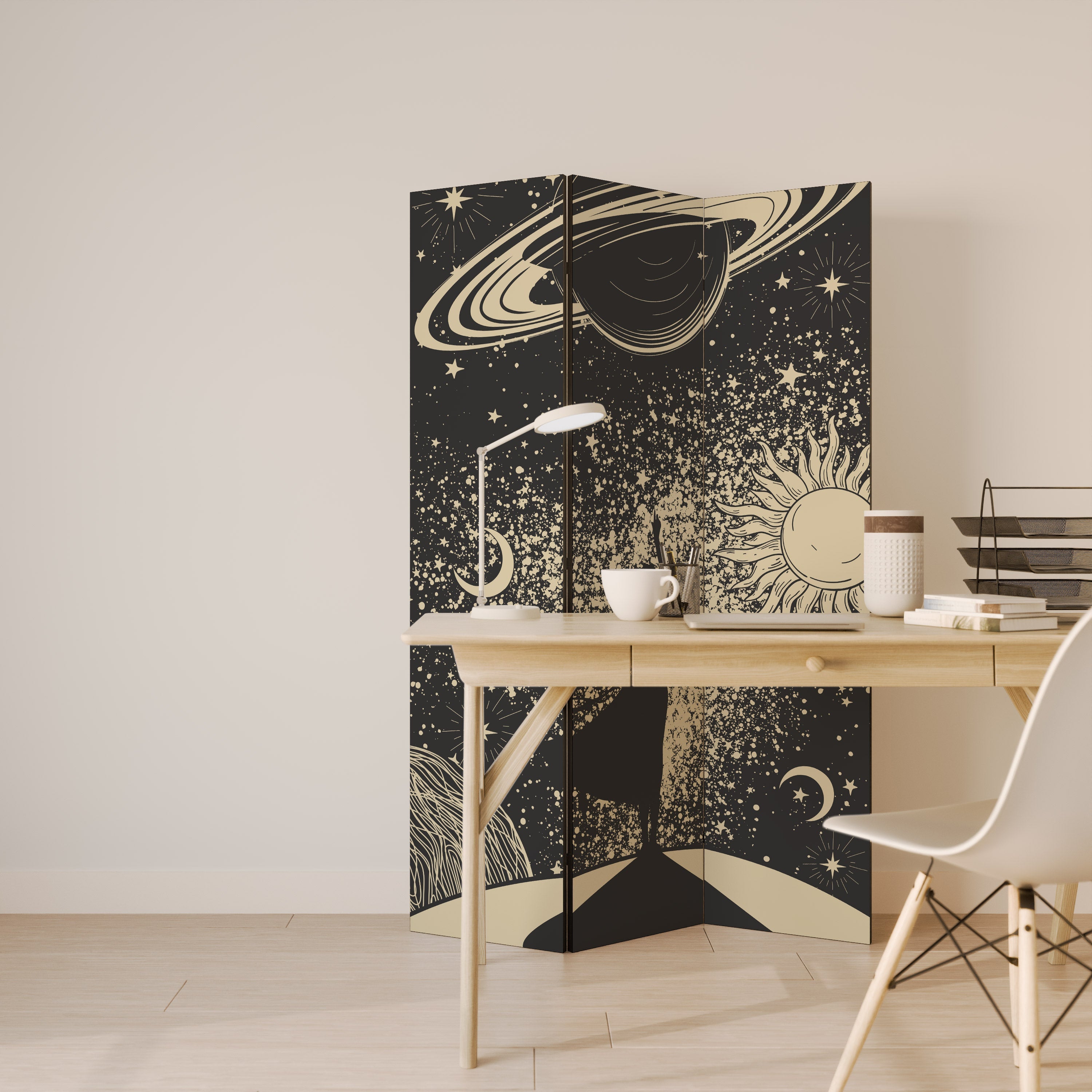 MYSTIC UNIVERSE Dekorativ rumsavdelare med 3 paneler