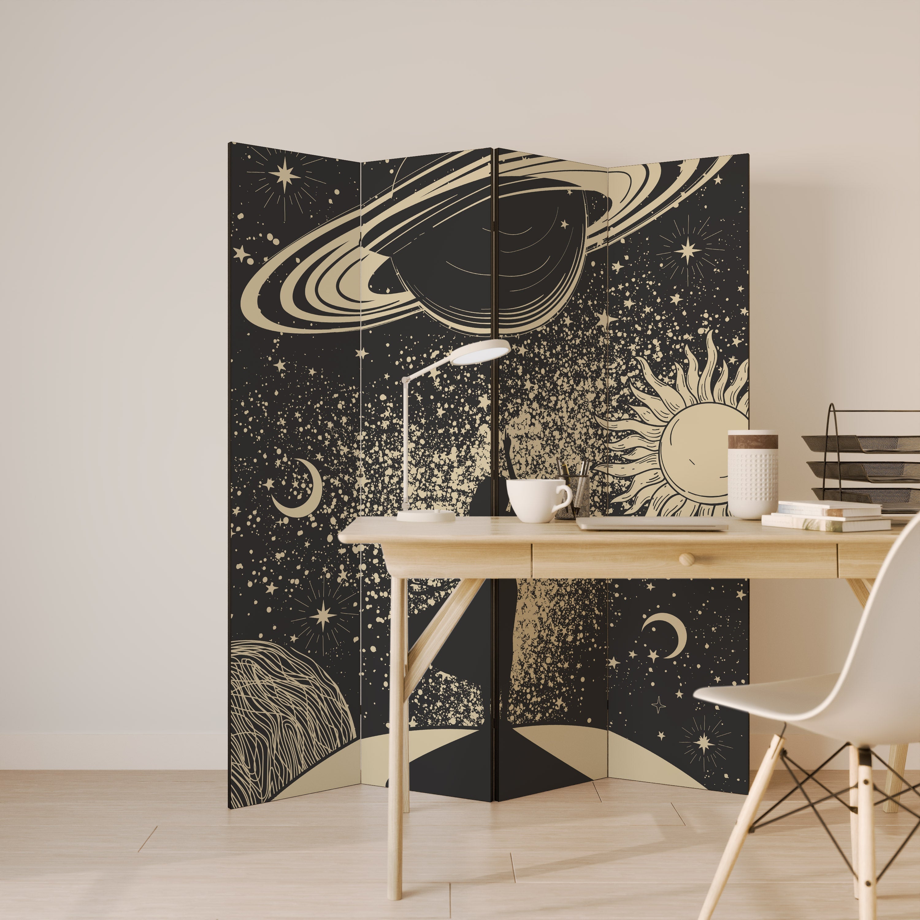 MYSTIC UNIVERSE Dekorativ rumsavdelare med 4 paneler