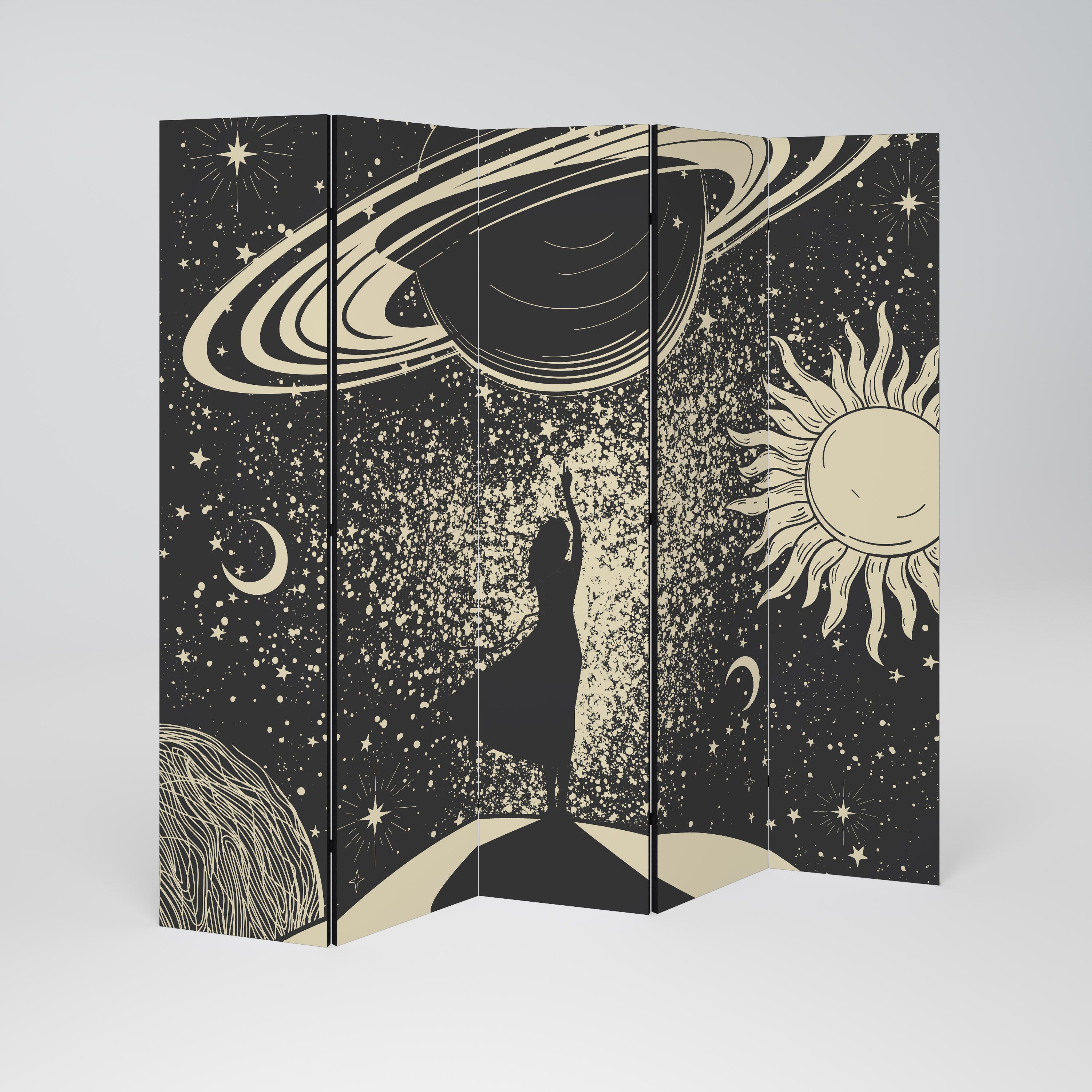 MYSTIC UNIVERSE Dekorativ rumsavdelare – 5 paneler