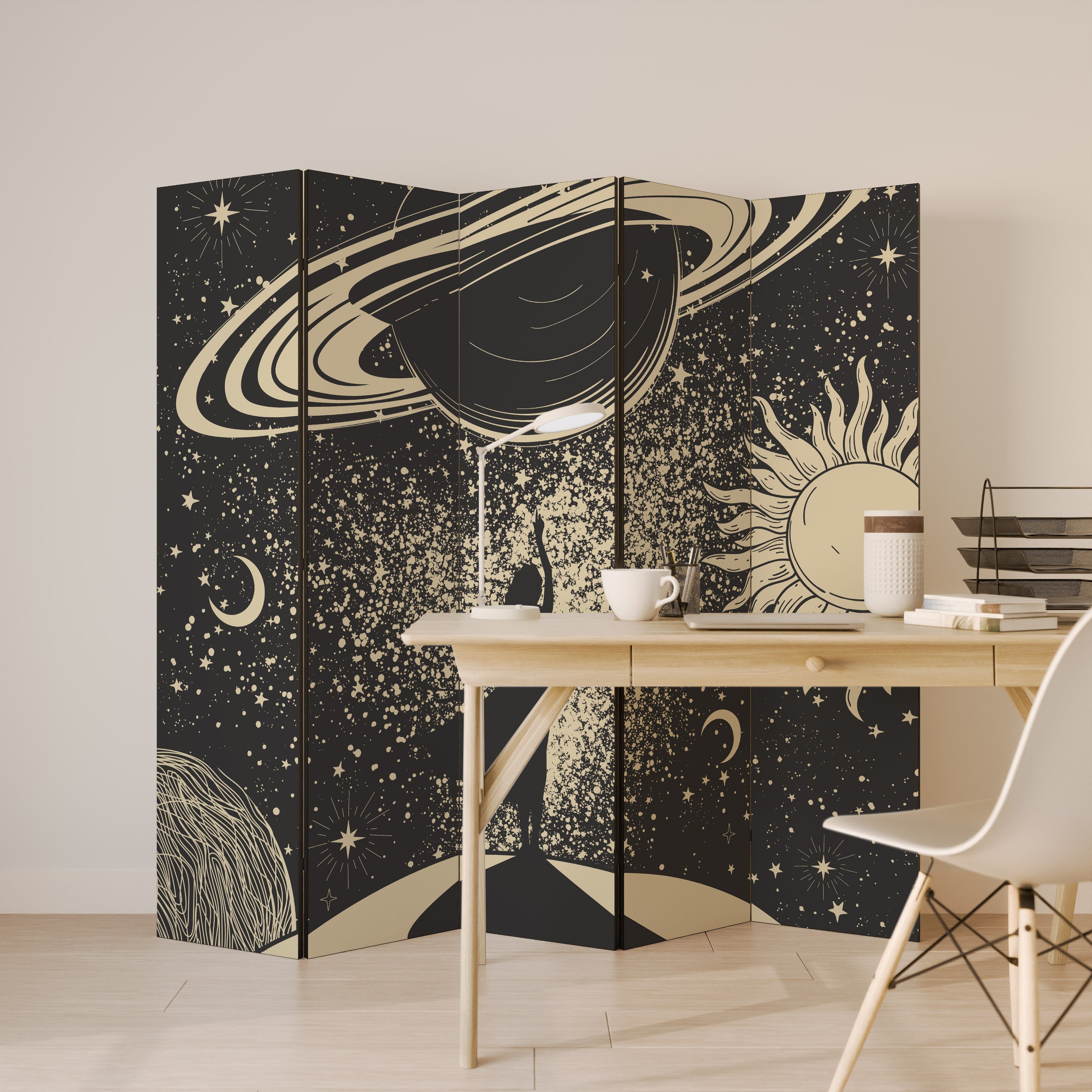 MYSTIC UNIVERSE Dekorativ rumsavdelare – 5 paneler