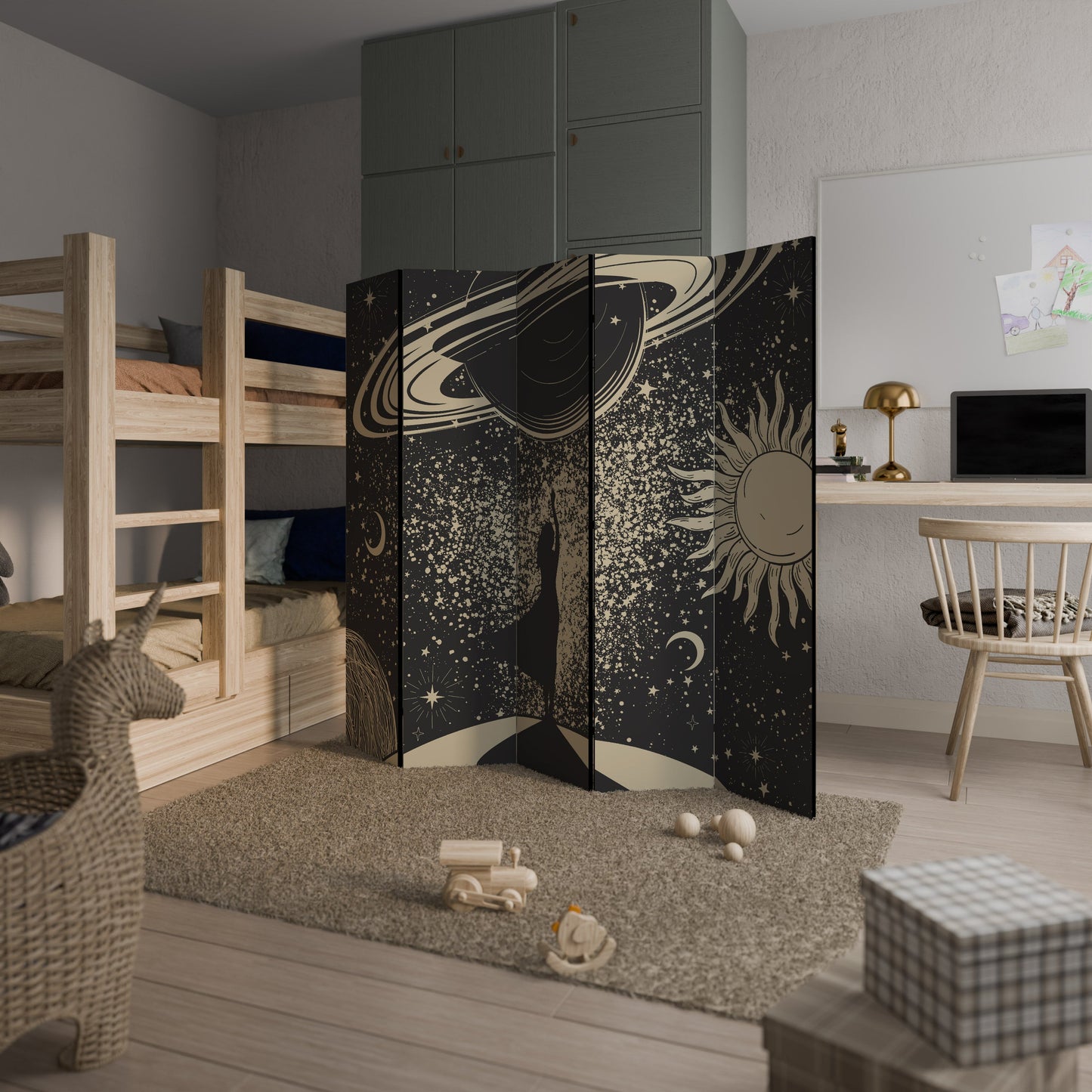 MYSTIC UNIVERSE Dekorativ rumsavdelare med 5 paneler
