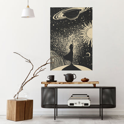 MYSTIC UNIVERSE vertikal poster med självhäftande text