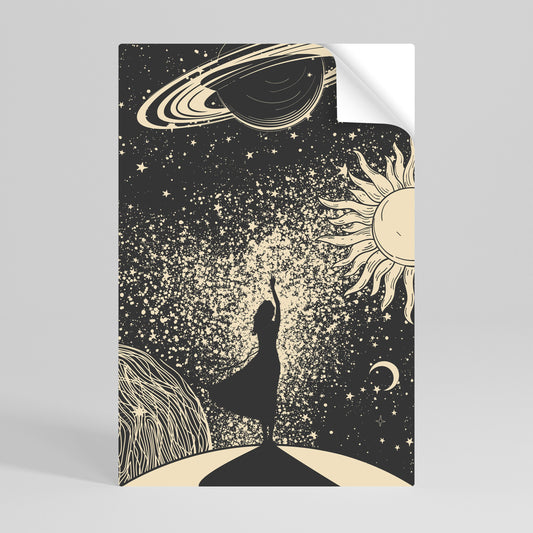 MYSTIC UNIVERSE vertikal poster med självhäftande text