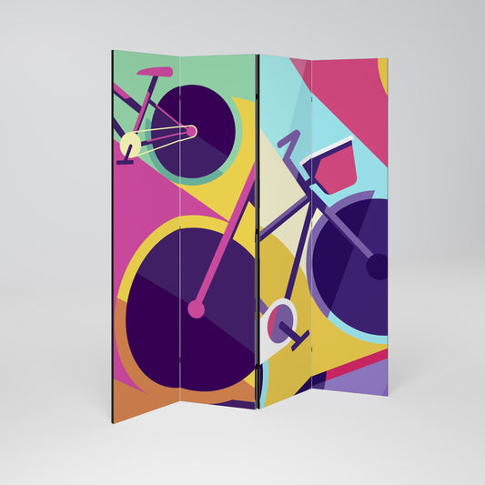 BIKE DREAMS Dekorativ rumsavdelare med 4 paneler