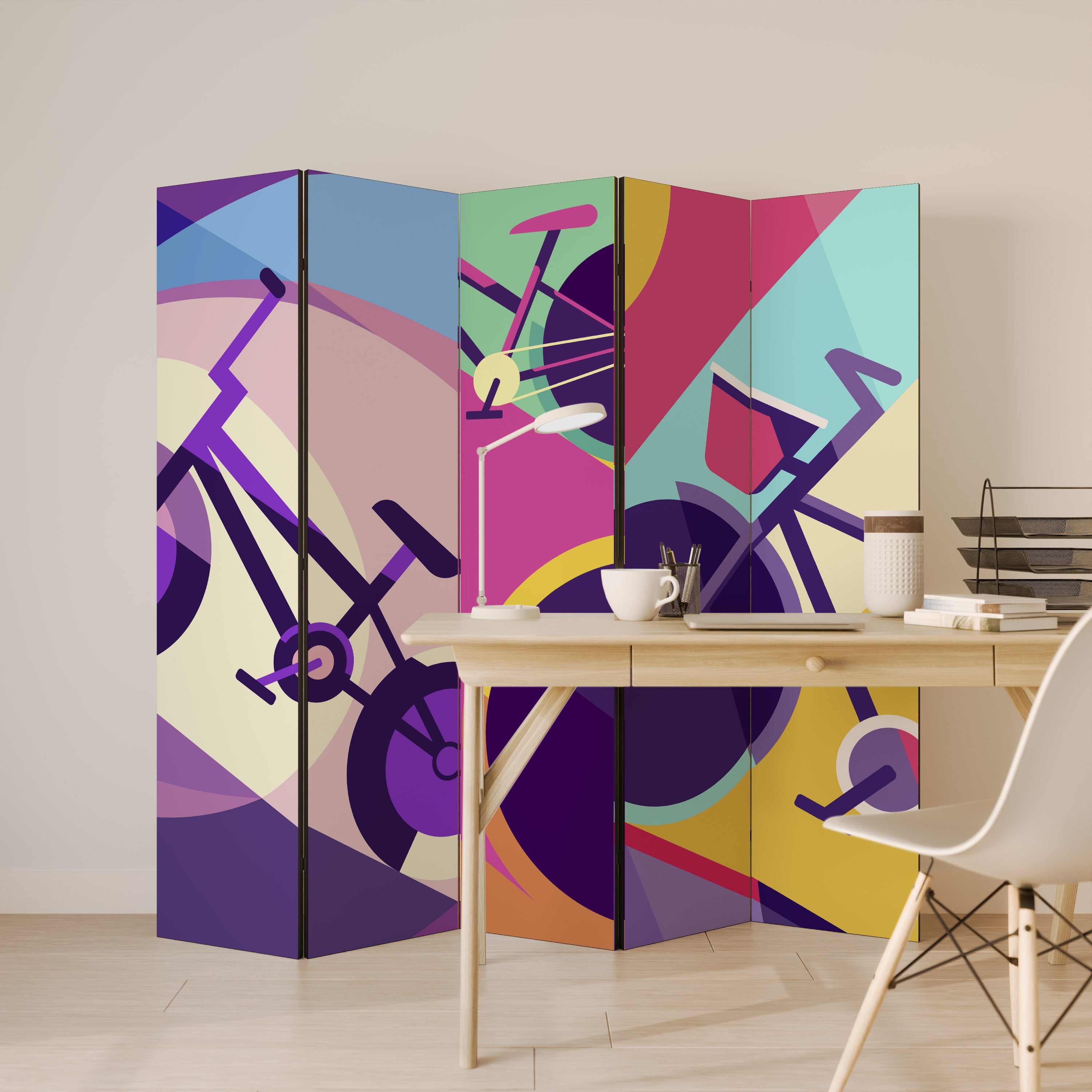 BIKE DREAMS Dekorativ rumsavdelare – 5 paneler