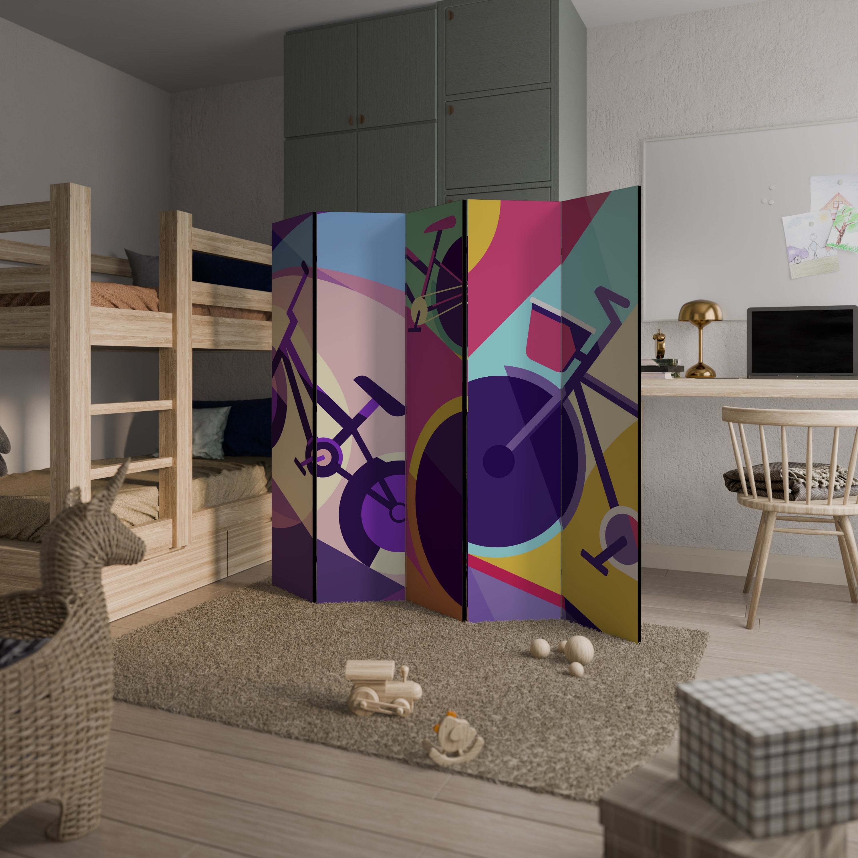 BIKE DREAMS Dekorativ rumsavdelare – 5 paneler